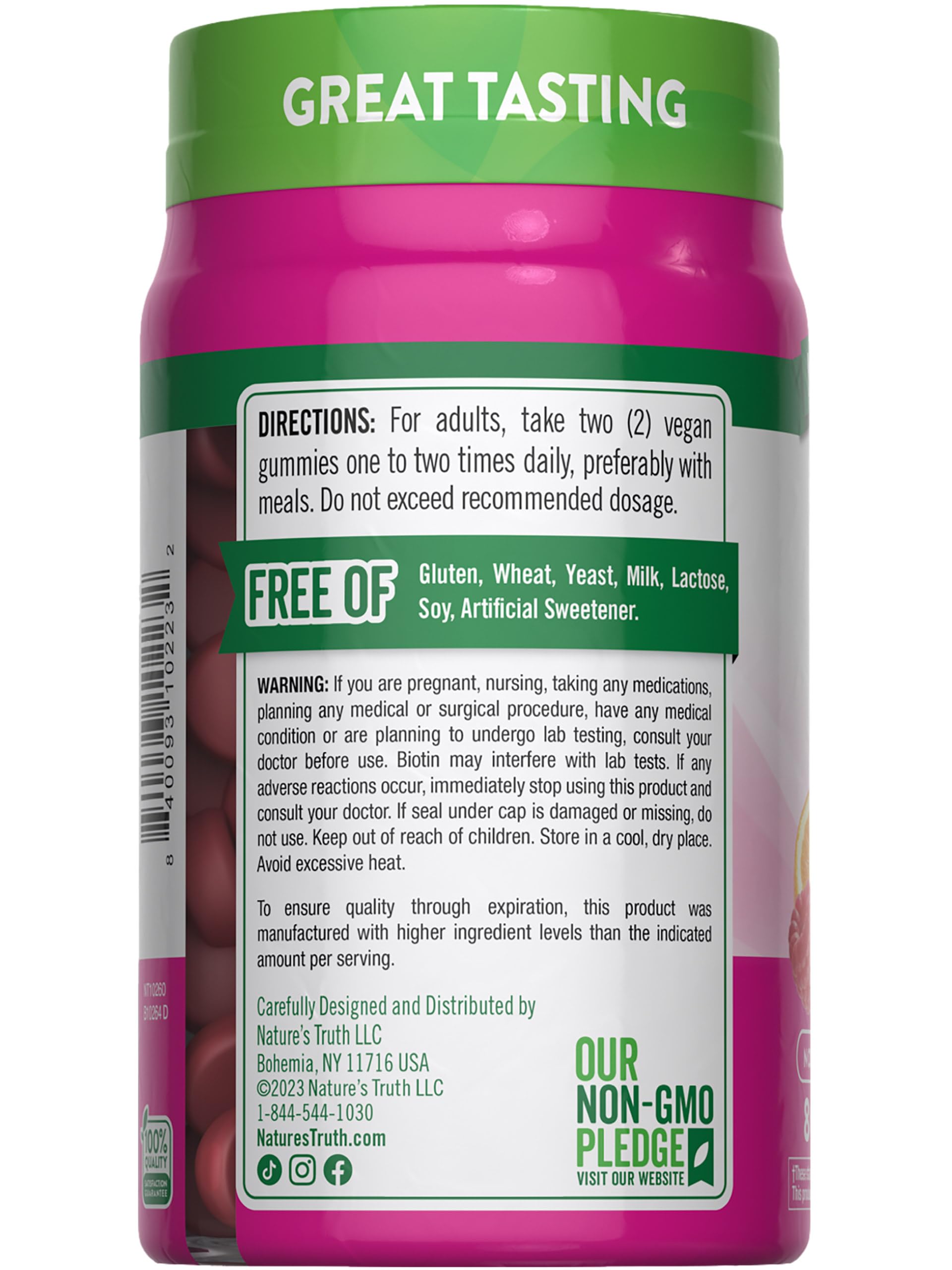 Nature's Truth Hair Skin and Nails Gummies | 80 Count | 2500mcg of Biotin | Vegan, Non-GMO, Gluten Free Supplement | Vitamin for Women & Men Nature's Truth Au supplements