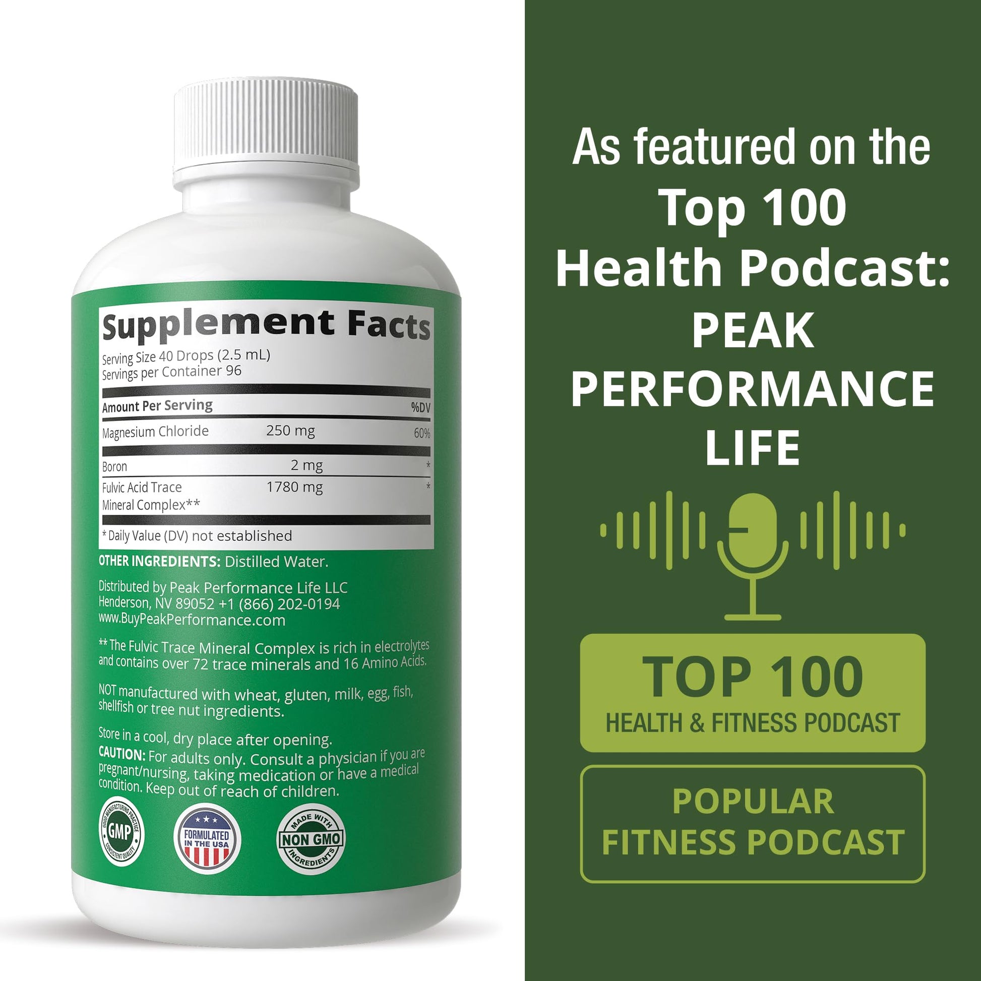 Ultra High Purity Trace Minerals Liquid Drops for Water. Ionic Plant Based Fulvic Trace Mineral Drop Supplement + Magnesium. Replenishes Natural Minerals, Electrolytes + Optimal pH Levels Peak Performance Au supplements