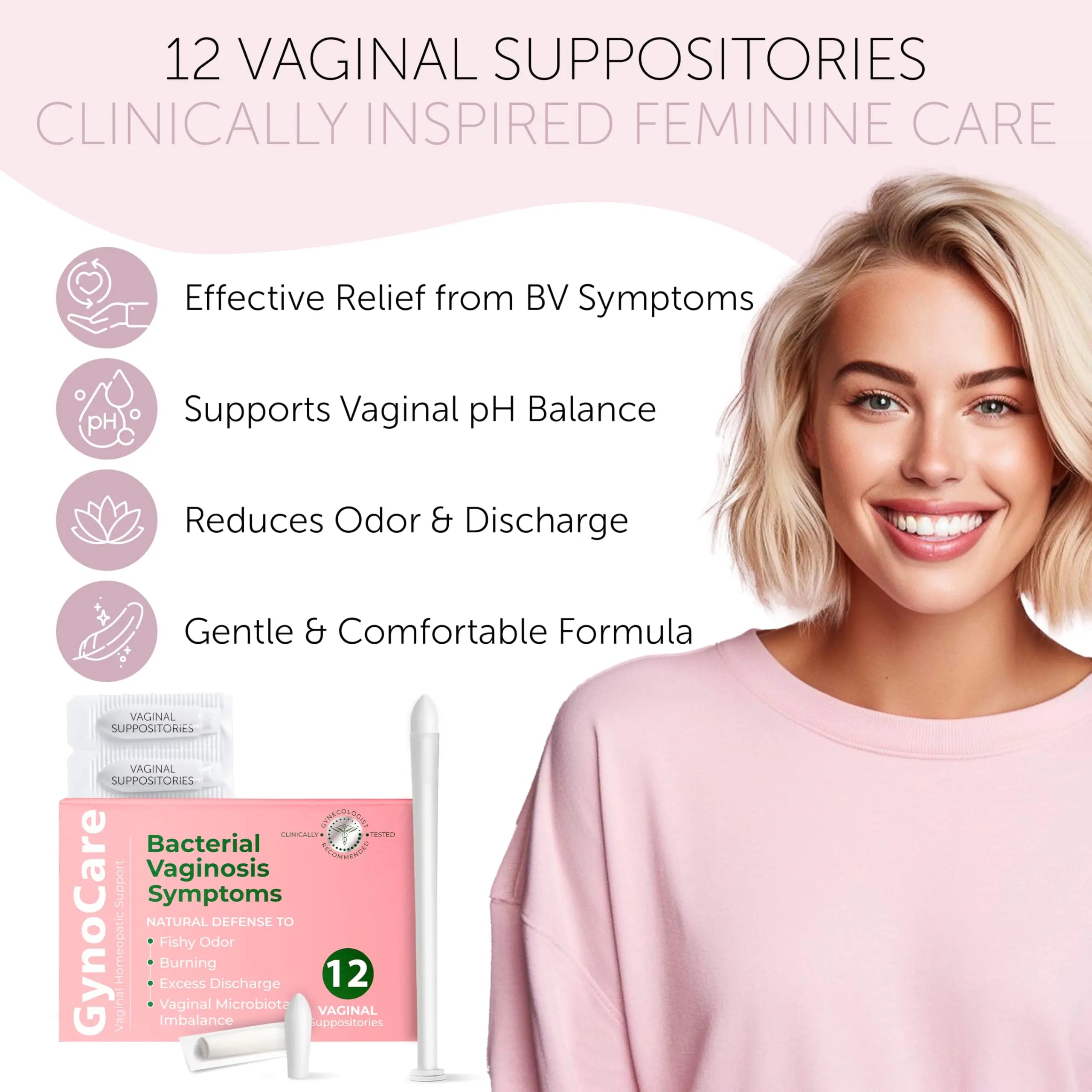 Bacterial Vaginosis Treatment | BV Treatment For Women | Boric Acid Suppositories For Women | Natural Homeopathic for Odor, Itching, Discharge, BV, and Vaginal Microbiota Imbalance | 12 Suppositories Terramed Just Think Comfort Au supplements