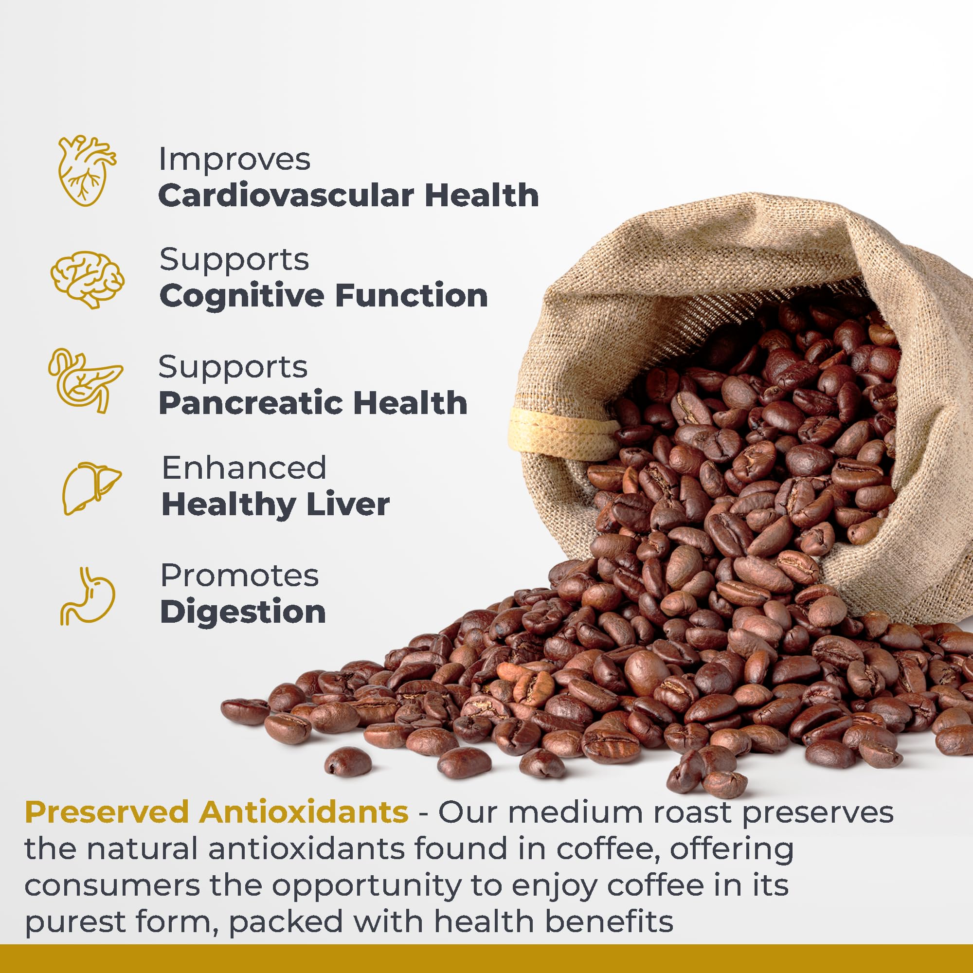 Premier Research Labs Organic Whole Roasted Coffee Beans - Medium Roast, From Guji Region of Ethiopia, Crafted for Optimal Health Benefits, Sweet & Fruity, Well-Balanced, Gluten Free - 1 Pound Premier Research Labs Au supplements
