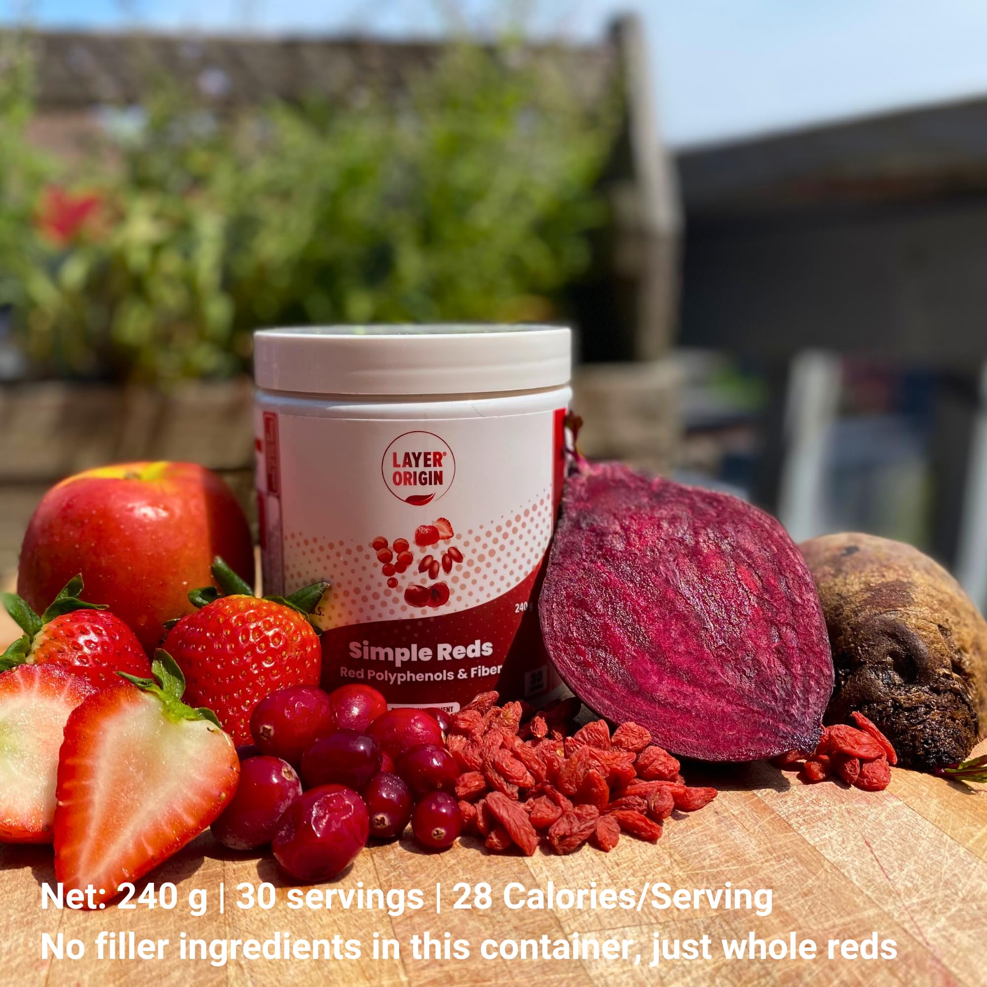 Layer Origin Simple Reds - Organic Red Polyphenols Whole Fruit Powder | Five Real Whole Fruits | 30 Servings Layer Origin Au supplements