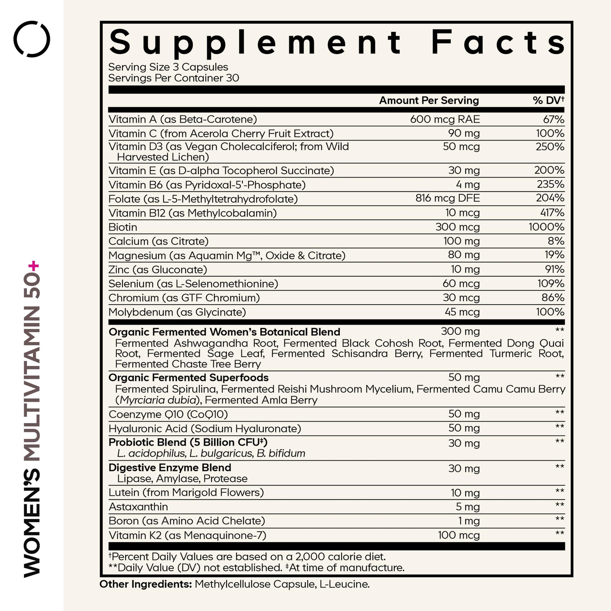 Codeage Women’s Multivitamin 50+ Supplement - Essential Vitamins for Women Over 50, Minerals, CoQ10, Hyaluronic Acid, Probiotics, Black Cohosh, Ashwagandha & Superfoods - Non-GMO - 90 Capsules Codeage Au supplements