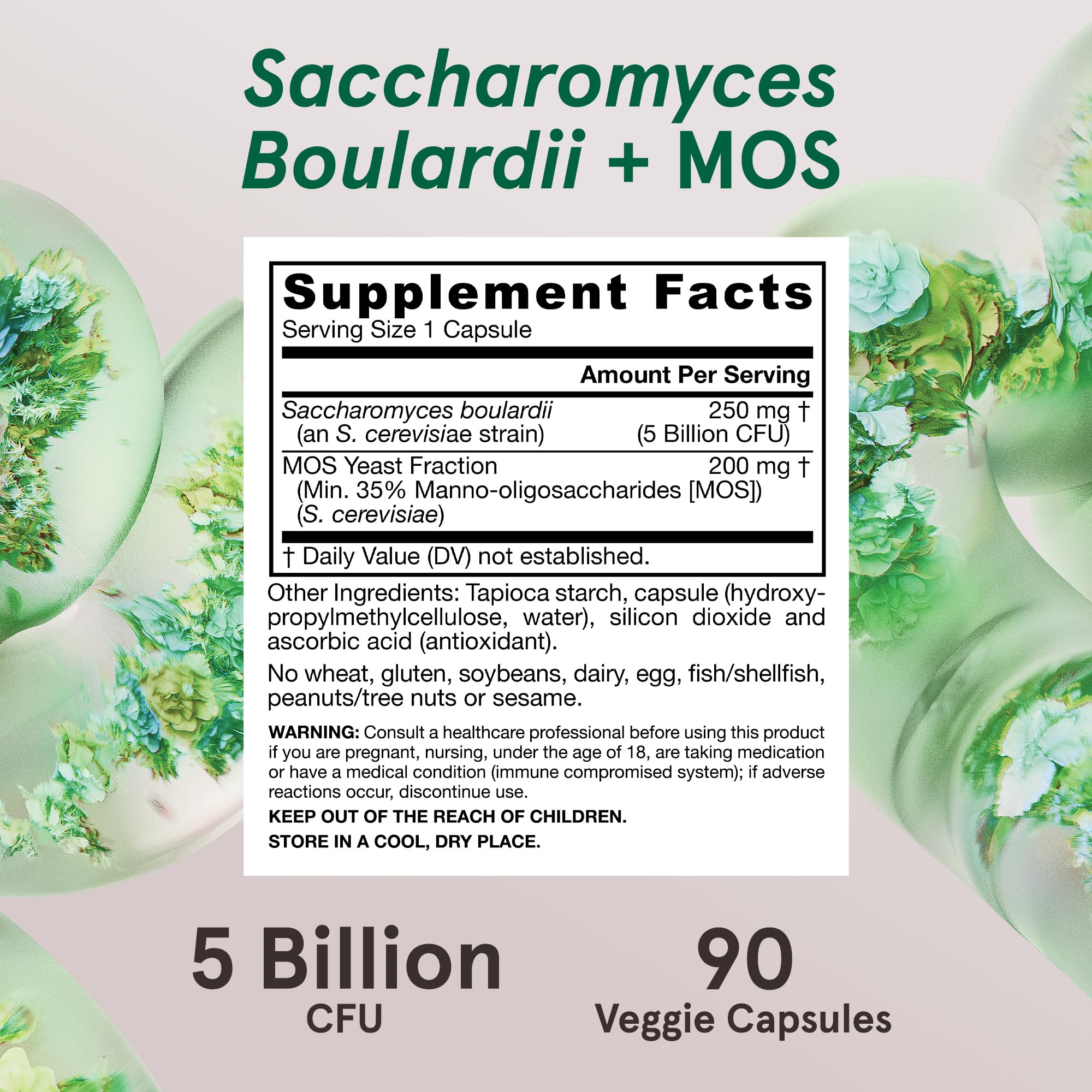 Jarrow Formulas Saccharomyces Boulardii + MOS Probiotics for Digestive Health and Intestinal Tract Support - 5 Billion CFU Per Serving - 90 Delayed Release Caps - Probiotic + Prebiotic - 90 Servings Jarrow Formulas Au supplements