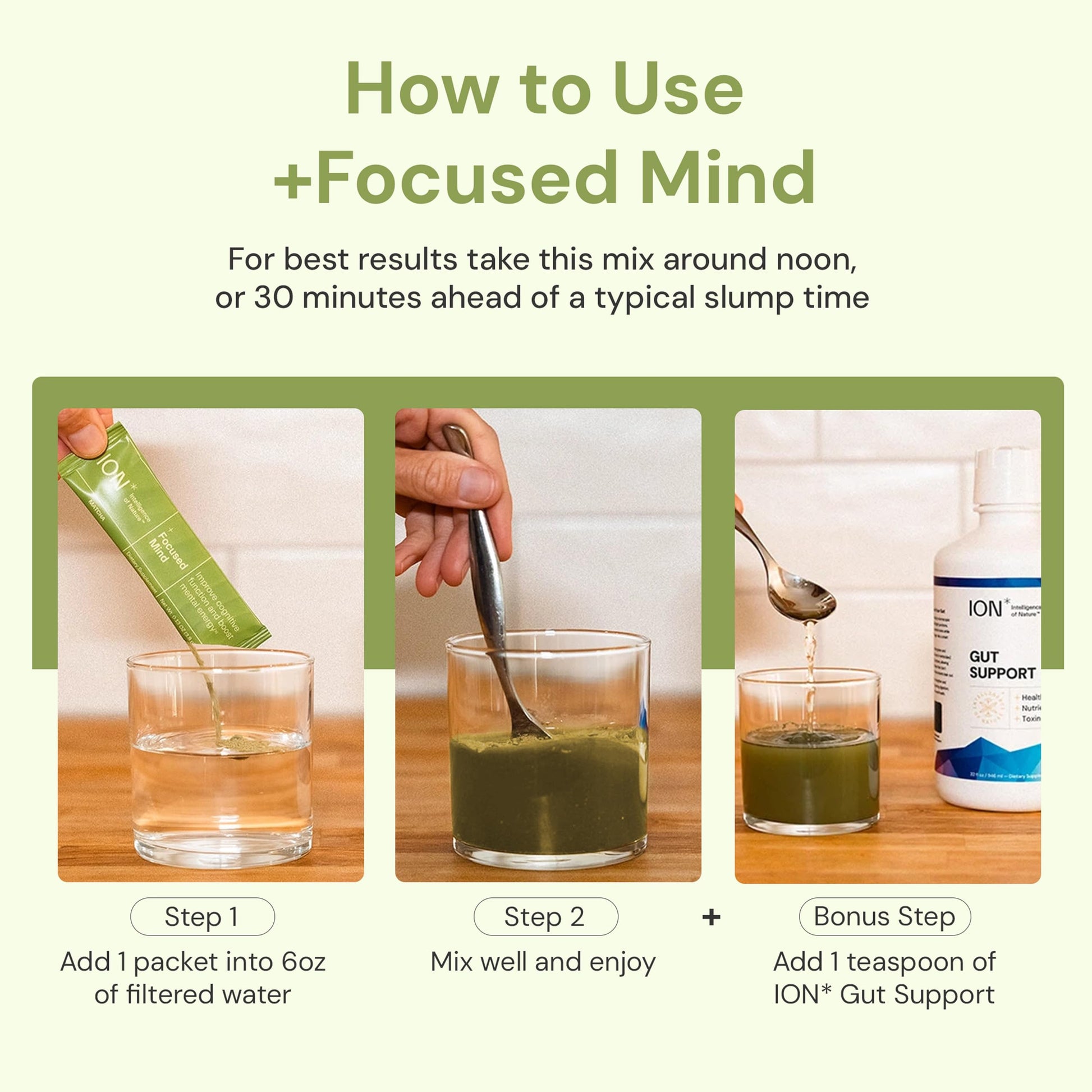 ION* Intelligence of Nature Focused Mind Nootropic Powder Drink Mix - Brain Boost Nootropic Drink with Matcha for Memory, Focus & Relaxation, Brain Supplement for Men & Women, Adults - 20 Packets ION* Intelligence of Nature Au supplements