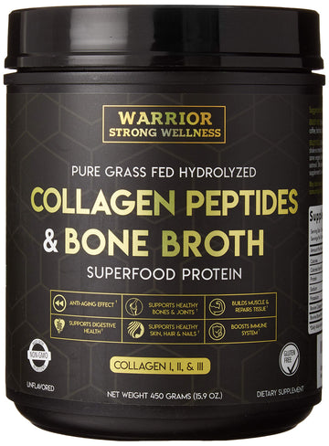Warrior Strong Wellness Premium Collagen Peptides Bone Broth: Grass Fed Hydrolyzed Warrior Strong Wellness Au supplements