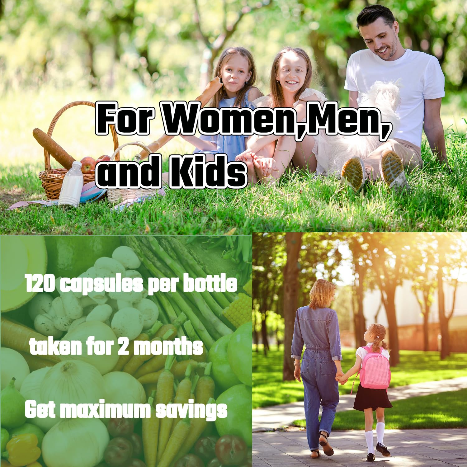 Fruits and Veggies Supplement, 36 Fruits & Vegetables with 24 Essential Vitamins, Minerals & Trace Elements,High in Fiber for Digestion & Constipation Relief,Daily Nutritional Support,120 Capsules aegabe Au supplements