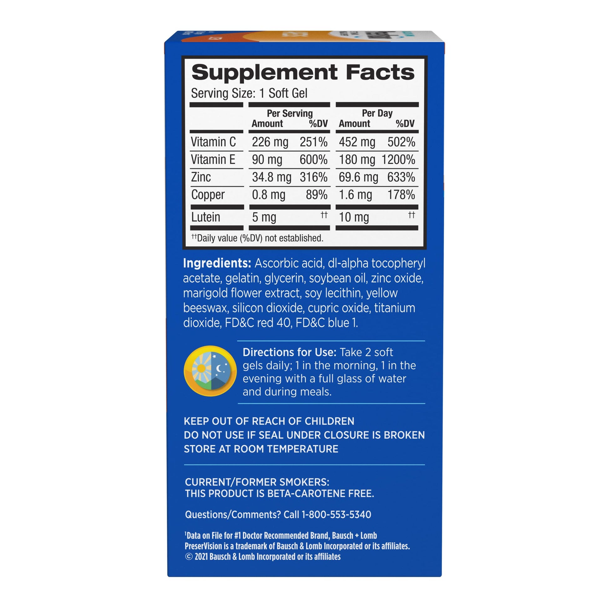 PreserVision AREDS Eye Vitamins, #1 Eye Doctor Recommended Brand, Multivitamin with Lutein, Vitamins C & E, Zinc, and Copper Supplements, 120 Softgels PreserVision Au supplements