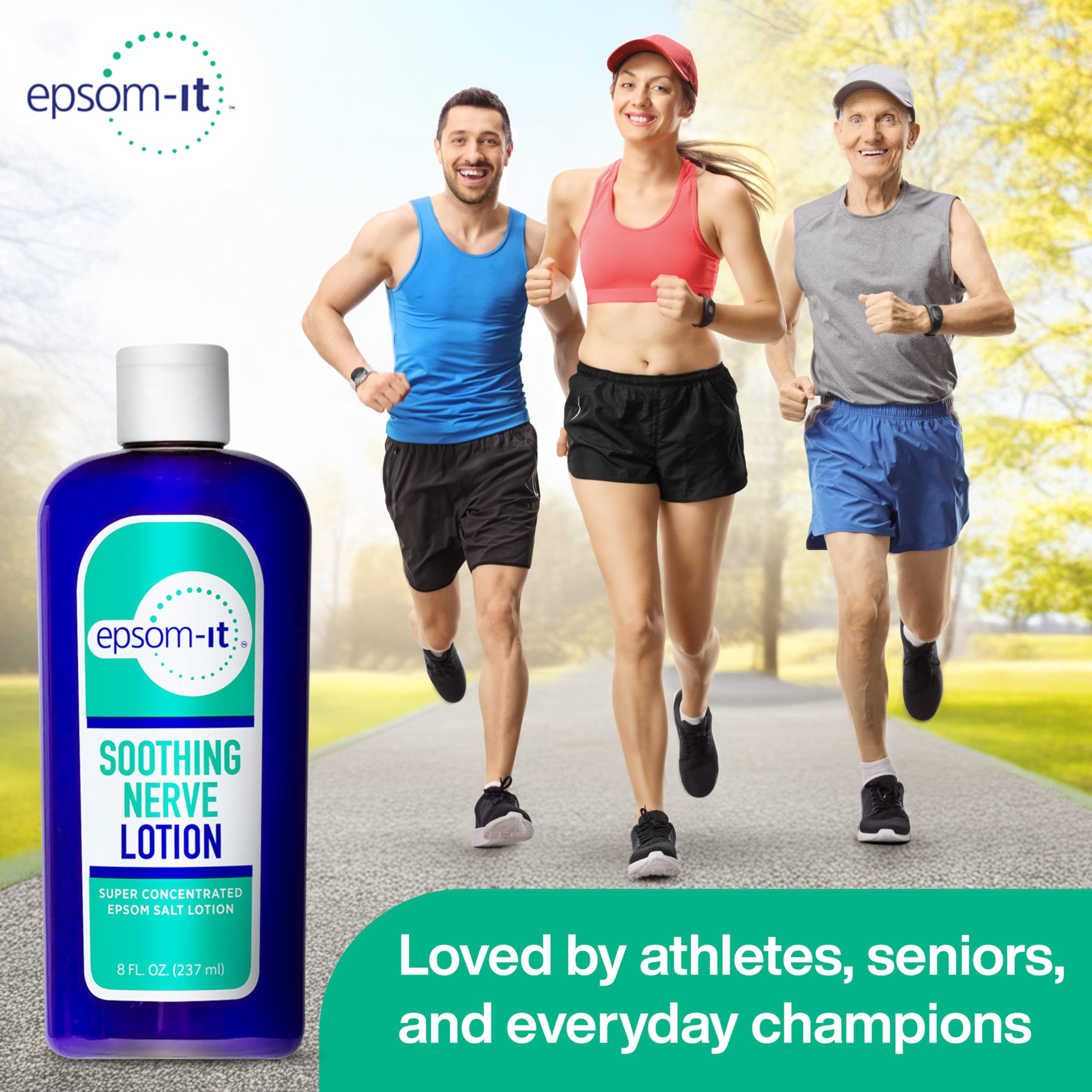 Epsom-It Soothing Nerve Lotion - Epsom Salt Magnesium Lotion, Topical Magnesium Cream with Capsaicin & Arnica to Provide Comfort for Legs, Knee and Feet, 8.0 oz., 2-Pack EPSOM-IT Au supplements