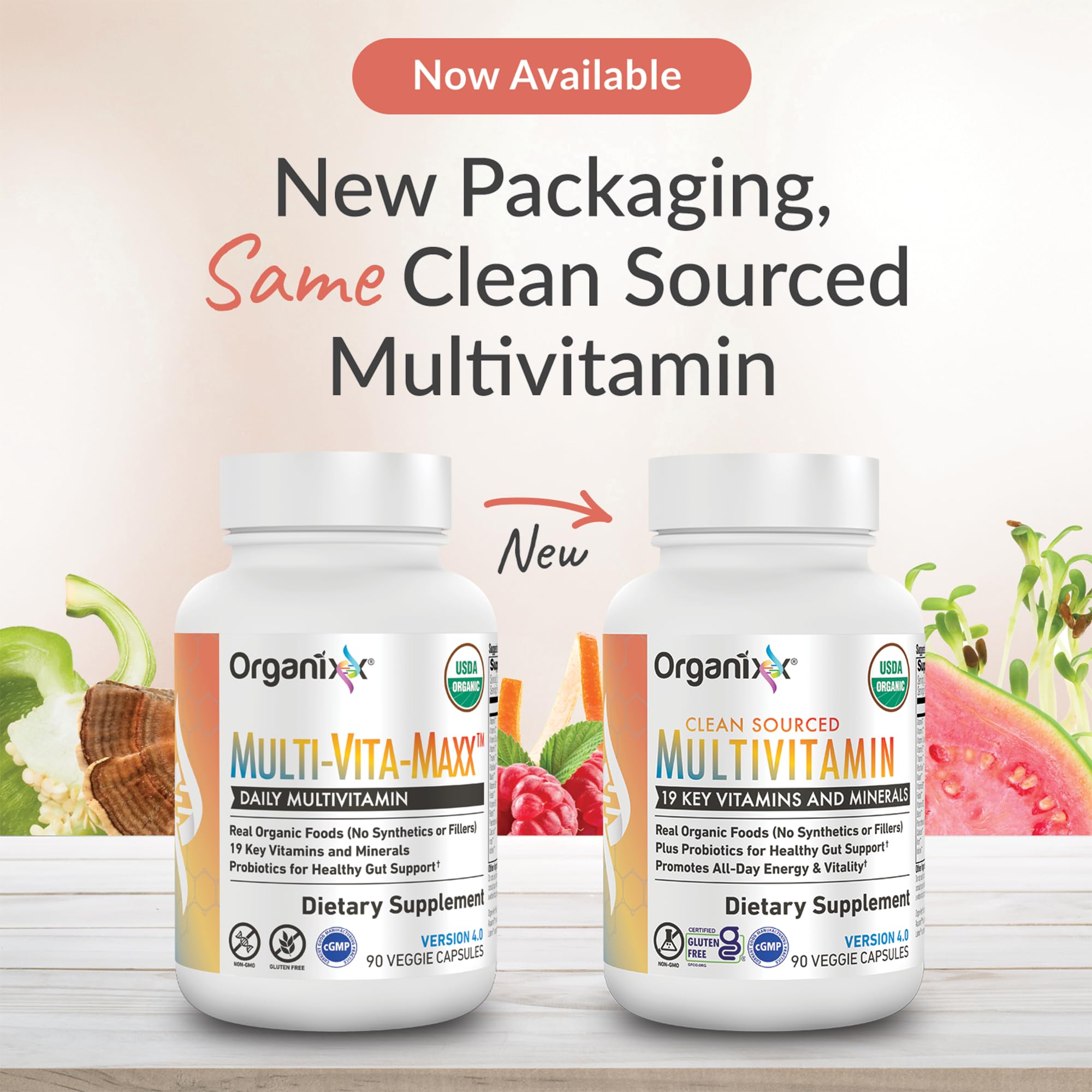 Organixx Clean Sourced Multivitamin for Women & Men, w/Vitamin C, D3, Vitamin B Complex, Probiotics, Organic Fruits & Vegetables, Supports Digestive Gut Health, Immune Support, 90 Vegan Gel Capsules Organixx Au supplements