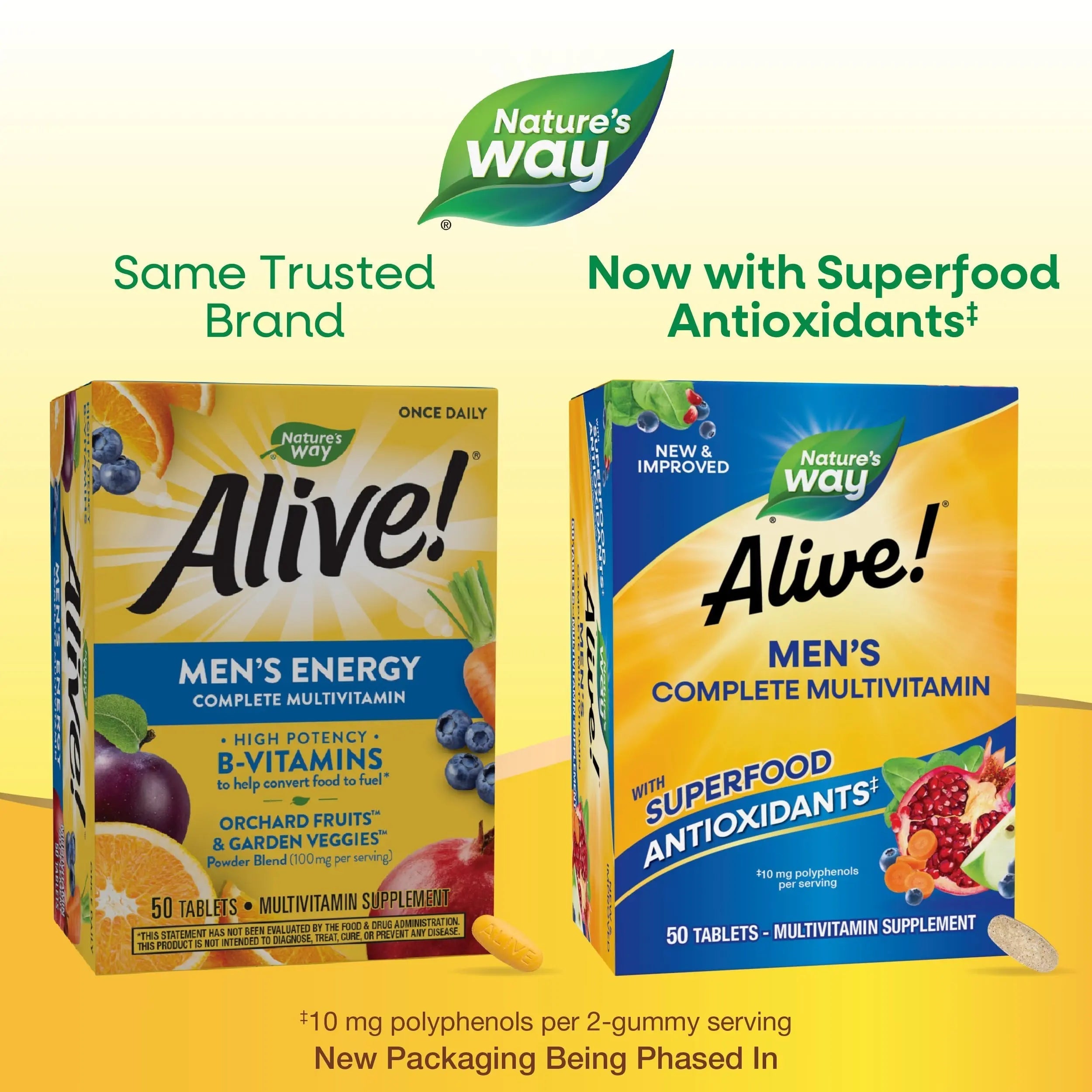 Nature's Way Alive! Men's Complete Multivitamin, Supports Energy Metabolism & Muscle Function*, B-Vitamins, Superfood Antioxidants Nature's Way Au supplements