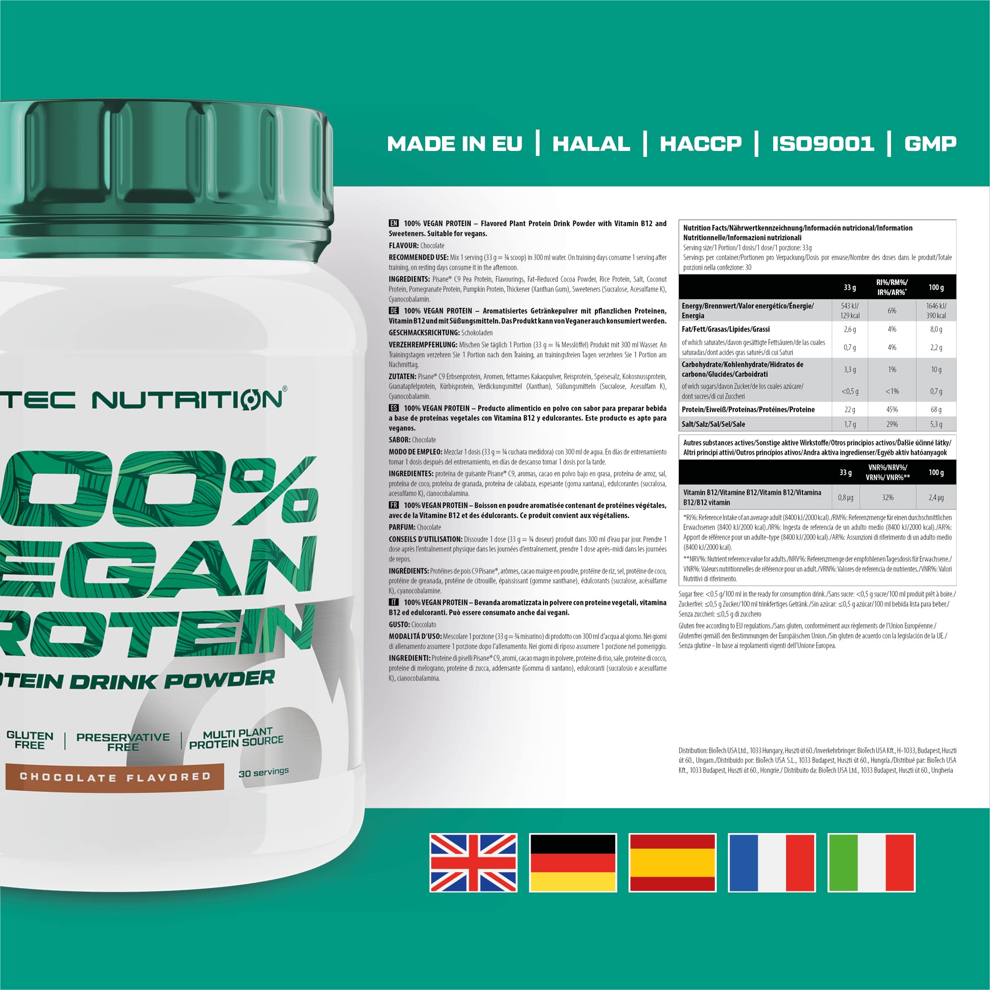 Scitec Nutrition 100% Vegan Protein – 5 Plant-Based Protein Sources – Fortified with Vitamin B12 Scitec Nutrition Au supplements