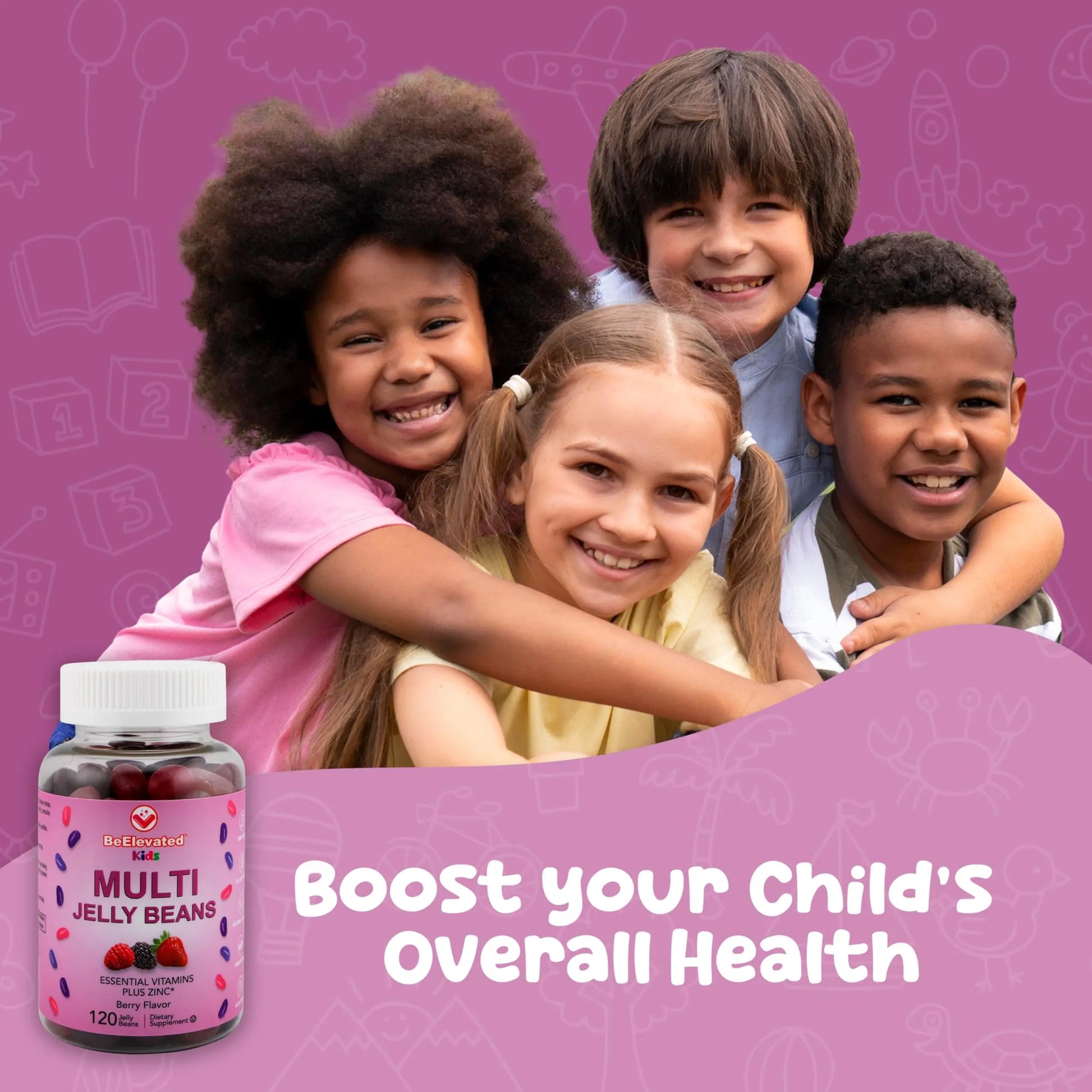 BeElevated Kids Multivitamin Gummies – Tasty Berry-Flavored Zinc Gummies for Children & Adults – Vegetarian, Gluten-Free BeElevated Au supplements