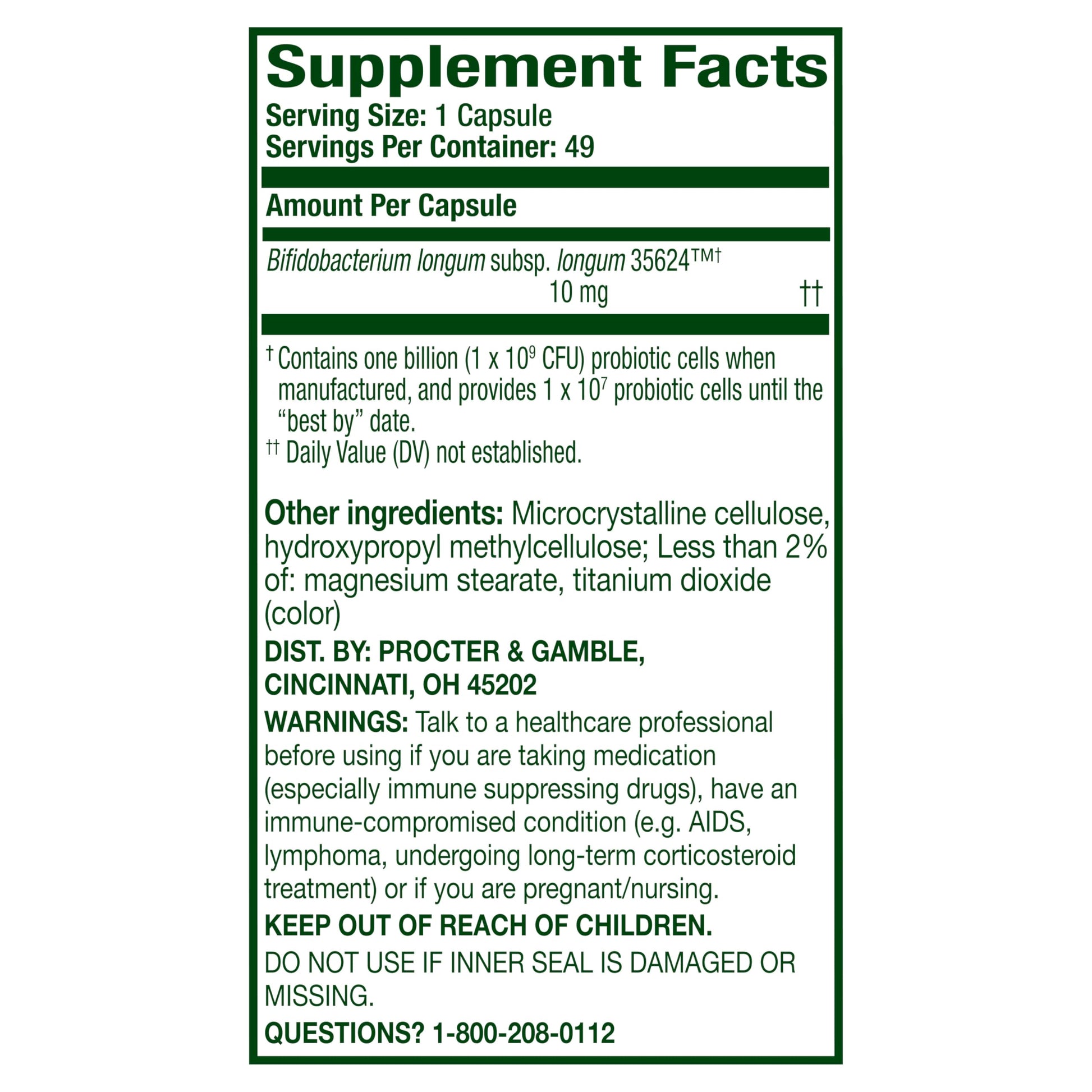 Align Probiotic, 24/7 Digestive Support*§, Probiotics for Women and Men, Probiotics for Digestive Health, Men and Womens Probiotic Capsules Help Relieve Occasional Bloating & Gas*, 49 Capsules Align Au supplements