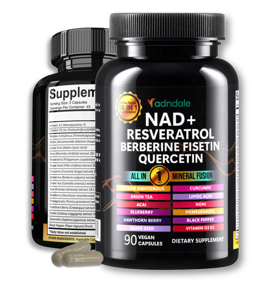 Adndale Liposomal NAD Supplement. Longevity Formula NMN Supplement Alternative. 90CT Advanced NAD+ Resveratrol AdndaleAU supplements