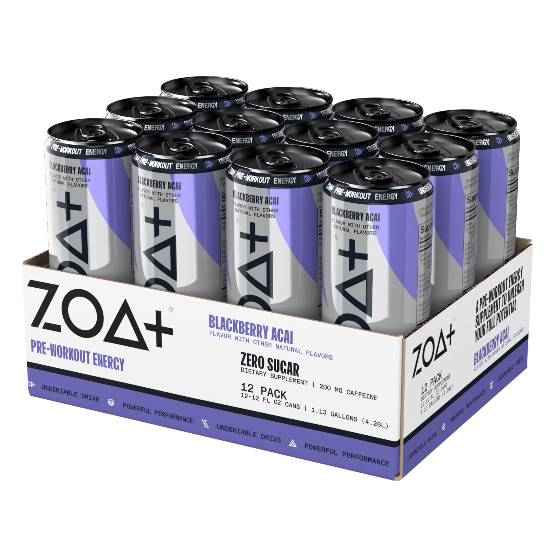 ZOA Plus Sugar-Free Pre-Workout Drink, Ready to Drink with Nitric Oxide, Vitamin B, C and D ZOA Au supplements