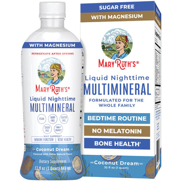 MaryRuth Organics Liquid Nighttime Multimineral | No Melatonin | Bedtime Routine | Magnesium Citrate | Calcium | Zinc | Vitamin D3| Available in 4 Flavors - Vegan | Sugar Free | Gluten Free | 32 Oz MARYRUTH'S Au supplements