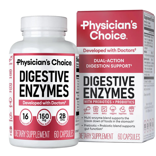 Physician's CHOICE Digestive Enzymes for Bloating & Digestion - 16 Enzymes with Organic Prebiotics & Probiotics for Gut Physician's CHOICEAU supplements