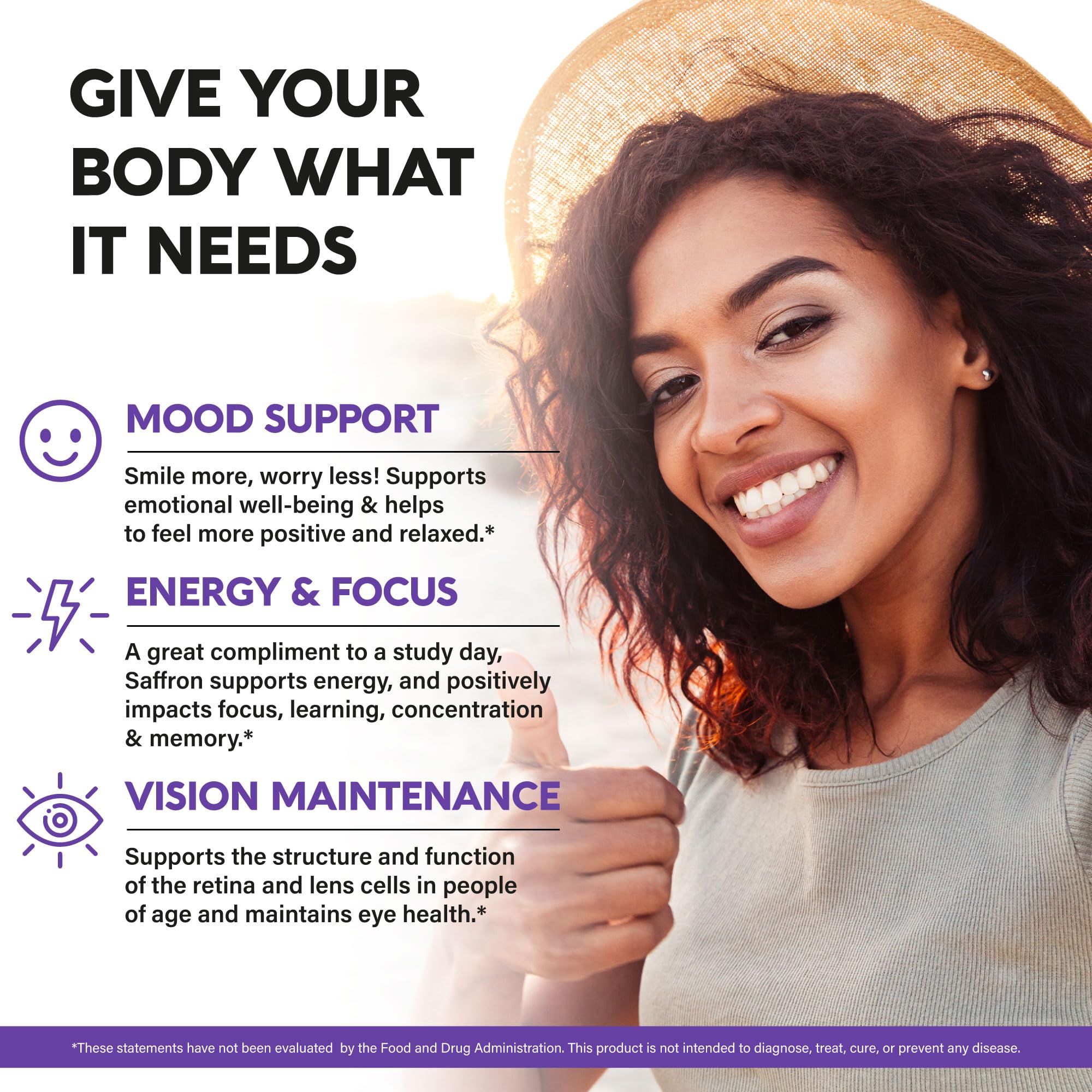 Natural Saffron Supplements - Pure Saffron Extract 88.5 mg - Made in USA - Mood | Focus | Vision | Energy Support - Eye Health for Women & Men - NonGMO Vegan Pills - 90 Powder Capsules, 3 Month Supply NUTRAHARMONY Au supplements