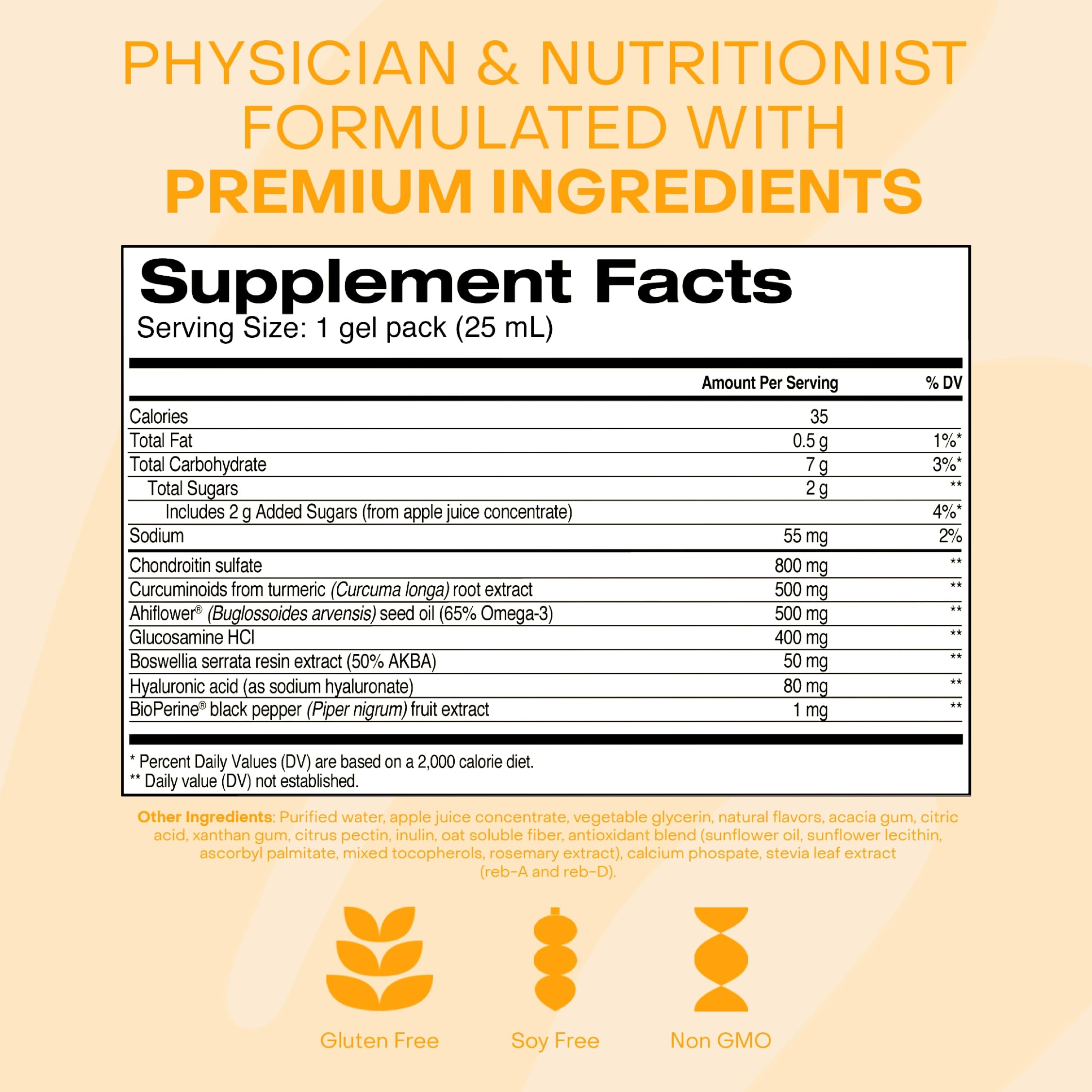 Healthycell Joint Health & Mobility Daily Liquid Supplement - Joint Support Supplement, Inflammation Response, Cartilage & Flexibility with Curcumin, Glucosamine & Chondroitin - 14 Gel Packs Healthycell Au supplements