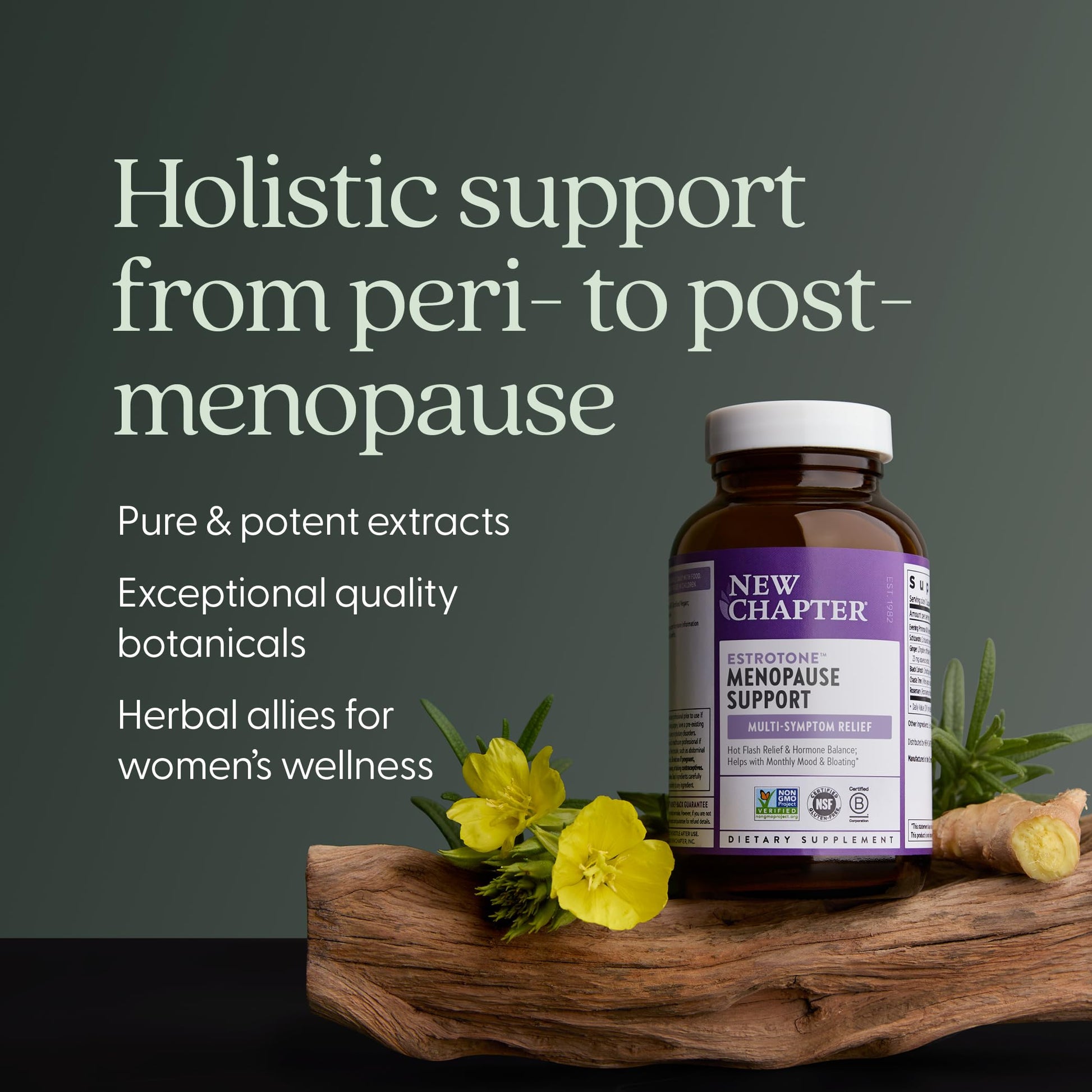 New Chapter Menopause Supplement - Estrotone Herbal Hormone Balance for Women in Perimenopause, with Black Cohosh for Hot Flash Relief & to Reduce Night Sweats + Vitex, No Added Hormones - 30 ct New Chapter Au supplements
