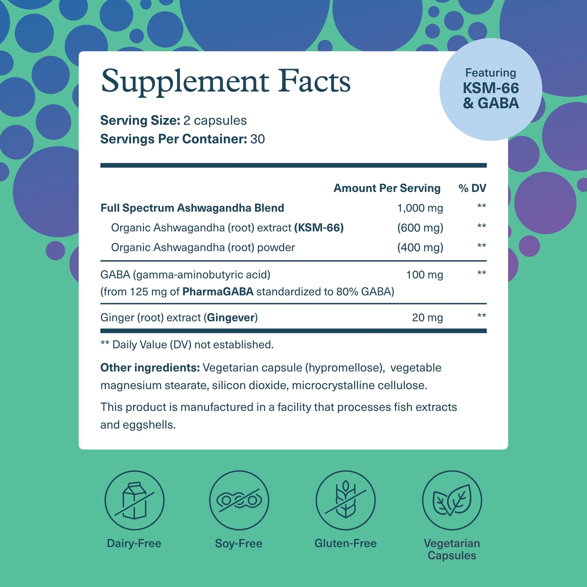 Youtheory Ashwagandha + GABA - Adaptogenic Blend with Organic KSM-66 & Ginger - Aids Stress Relief & Mood* - Supports Energy Levels* - 60 Vegetarian Capsules (30-Day Supply)* Youtheory Au supplements