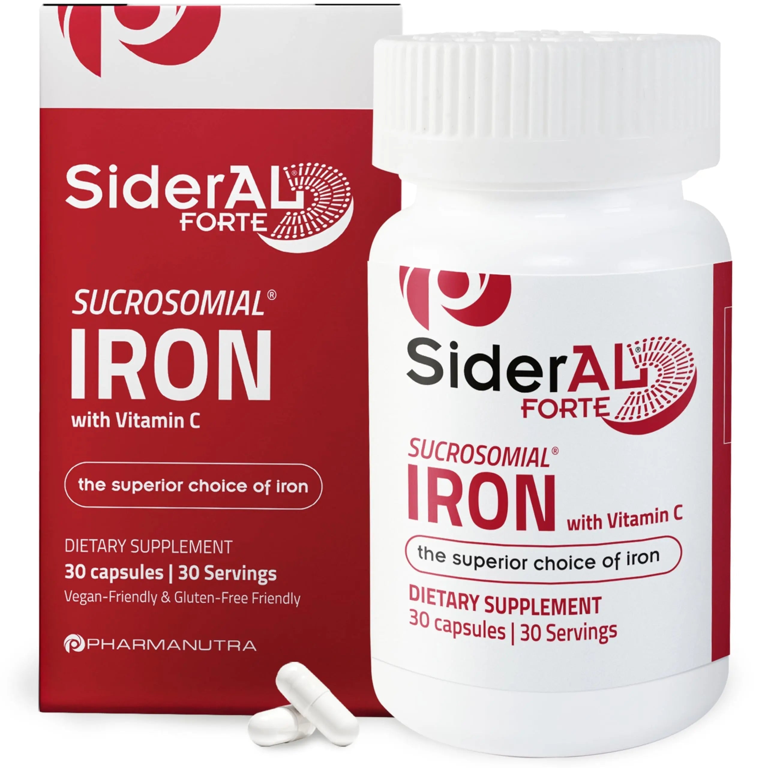 SiderAL Forte Iron Supplement Clinically Proven to Increase Levels Without Side Effects | Sucrosomial High Absorption Gentle Iron Pills for Women and Men | PHARMANUTRA Au supplements