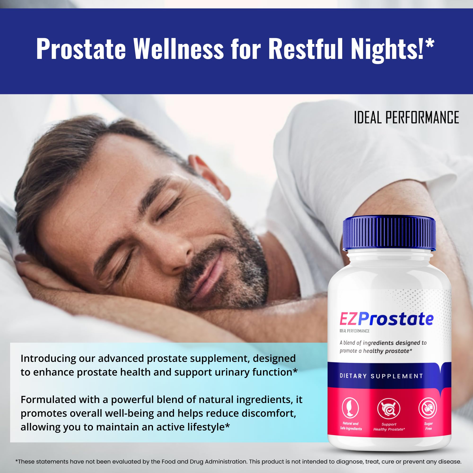 EZ Prostate Capsules, EZ Prostate Pills - Official EZ Prostate Supplement Pills - Maximum Strength Advanced All Natural Formula, EZProstate Health Men Pastillas Reviews (2 Pack) IDEAL PERFORMANCE Au supplements