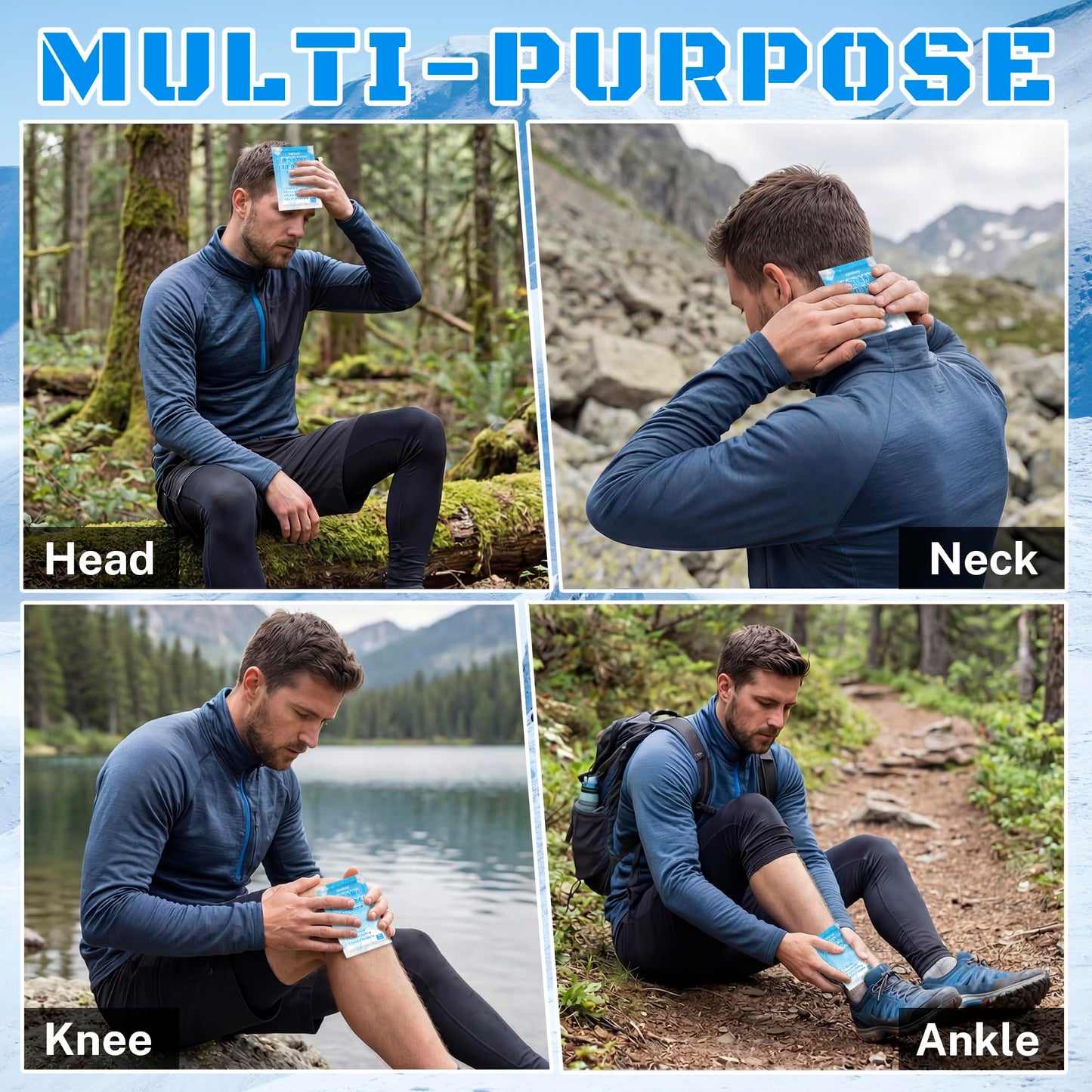 8 Pack Instant Cold Packs (4.3" x 5.9") - Disposable Ice Packs for Injuries | Cold Compress Ice Pack for Pain Relief, Swelling, Inflammation, Sprains, Toothache - Cold Pack for Athletes Aidehelp buy supplements Au