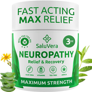 SaluVera Neuropathy Pain Relief Cream - Maximum Strength Nerve Pain Reliever for Foot, Toes, Hands, Legs with Aloe Vera, Arnica, MSM Vitamin B6, and Menthol for Fast-Acting Relief 3oz SaluVera Au supplements