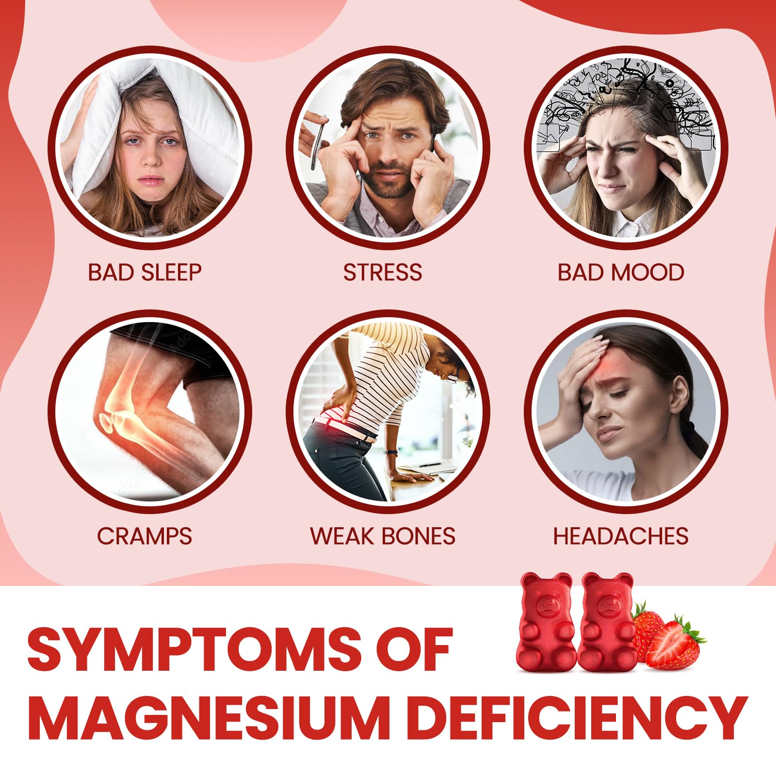 Magnesium Glycinate Gummies 500mg - Magnesium Supplement with Vitamin B6 for Adults & Magnesium for Kids - Calm Magnesium for Sleep, Mood, Muscle Support - Strawberry Flavor, 60 Gummies dilib Au supplements