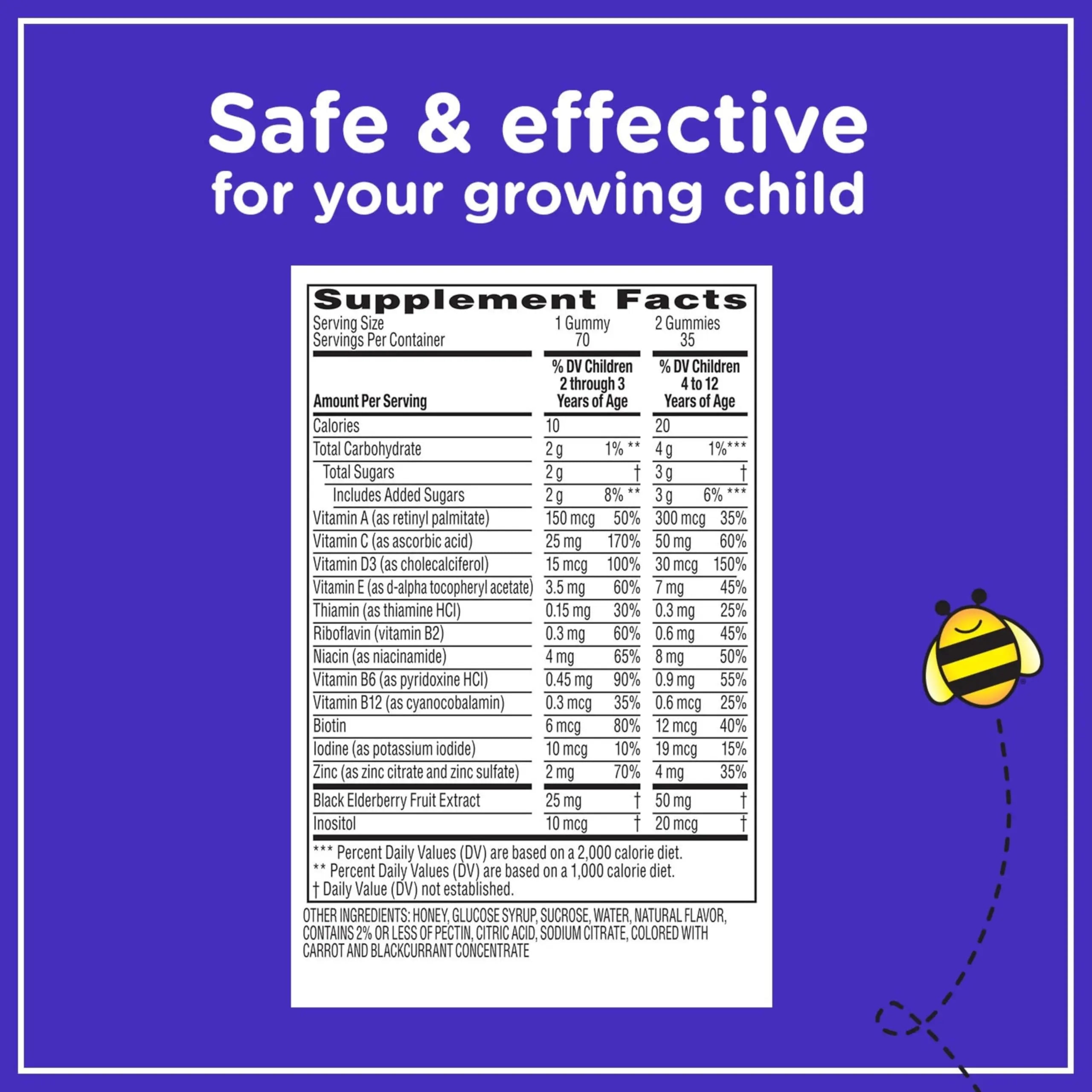 Zarbee’s Complete Kids Multivitamin Gummies + Immune Support, Berry Flavor, Honey-Sweetened, Gluten-Free Zarbee's Au supplements