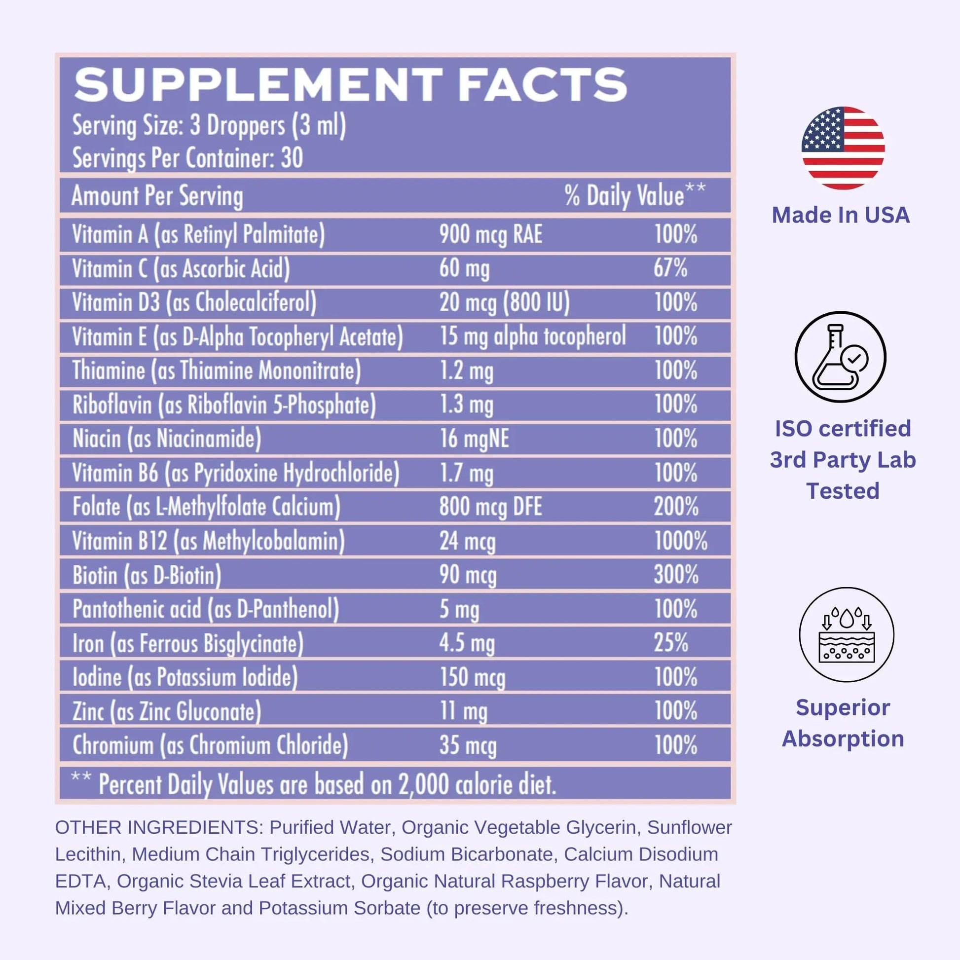 Vitaminally Women's Multivitamin liposomal Liquid Drops with Iron | 30 Day Supply | 3 FL Oz | Non-GMO | Gluten Free | Supports Overall Health, Energy and Beauty Vitaminally Au supplements
