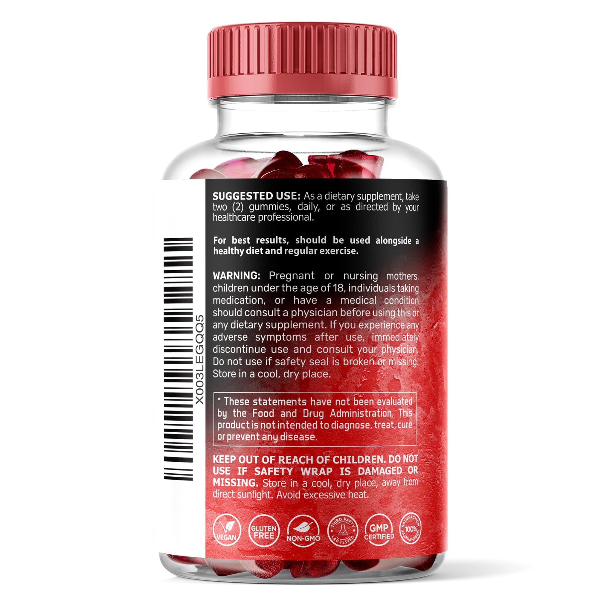 Magnesium Glycinate Gummies, 1000 mg - Magnesium Supplement to Support Relaxation, Heart Health - Chewable Calm Magnesio Gummies for Adults, Glicinato De Magnesio - Strawberry Flavor WELLNESS LABSRX Au supplements