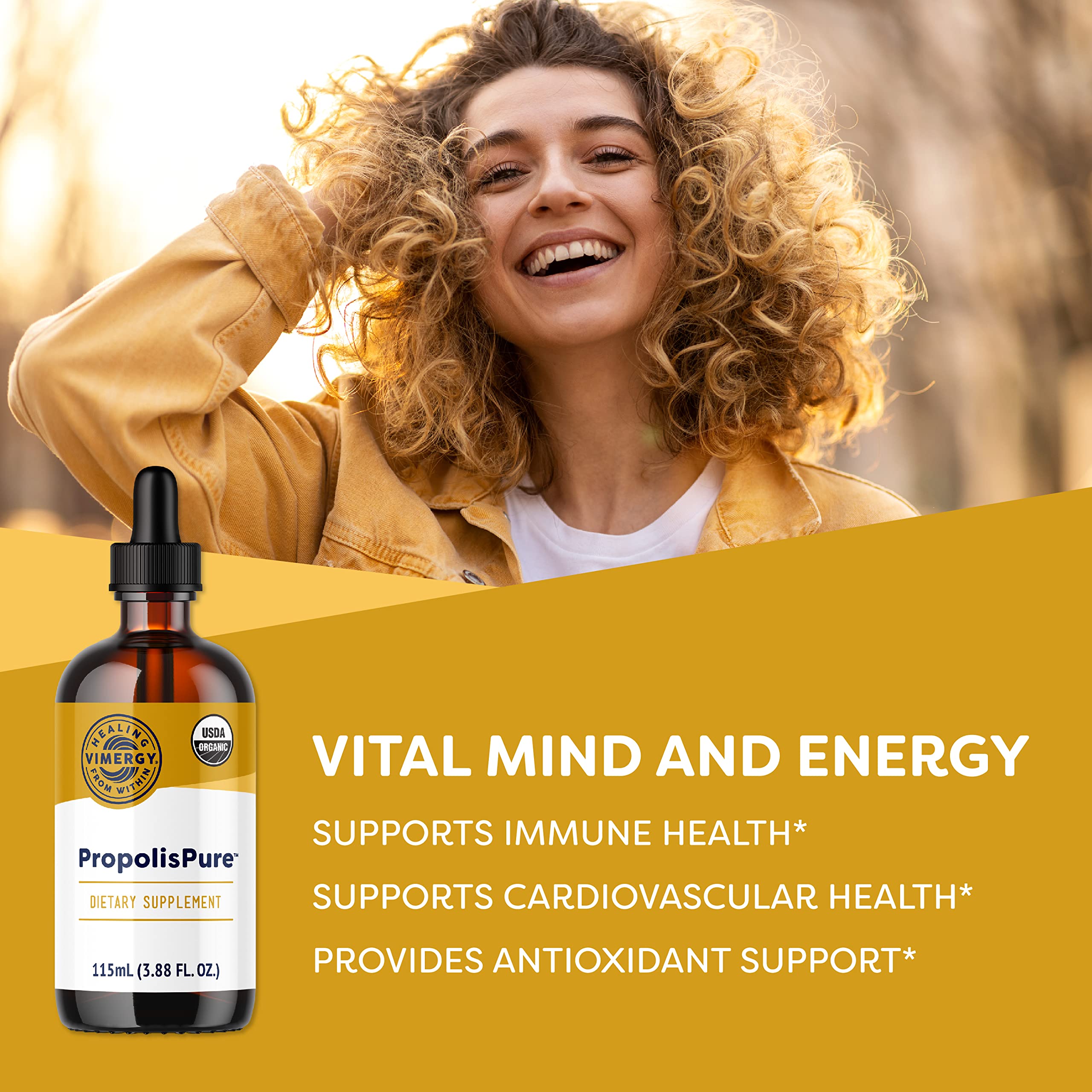 Vimergy PropolisPure® – Supports Immune and Respiratory Health* – Benefits Oral Health* – USDA Certified Organic, Kosher, Paleo-Friendly, Gluten-Free – 115 mL (57 Servings) Vimergy Au supplements