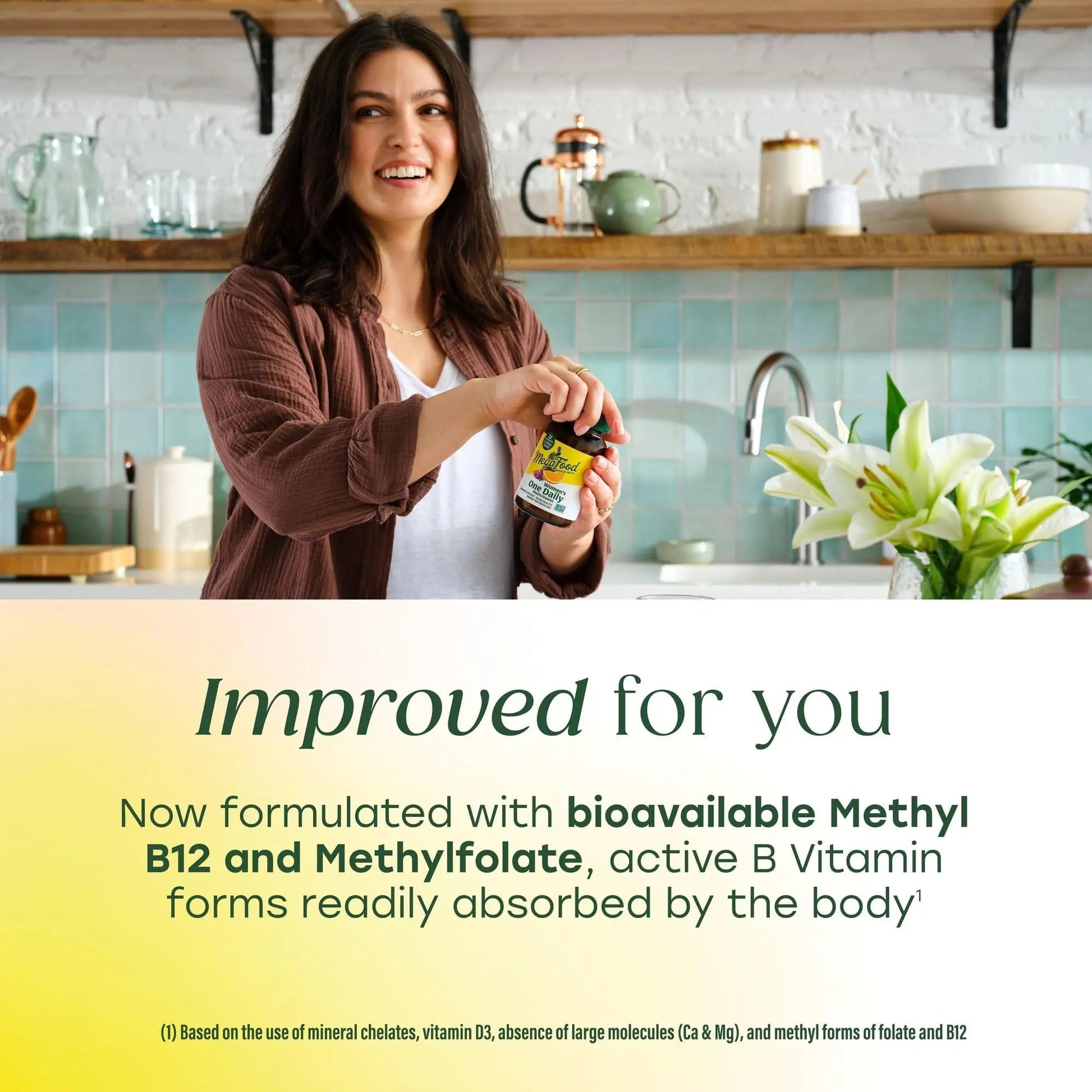 MegaFood Womens Multivitamin One Daily - Multivitamin for Women - Vitamin C, Vitamin D, Iron & B Vitamins - Bone MegaFood Au supplements