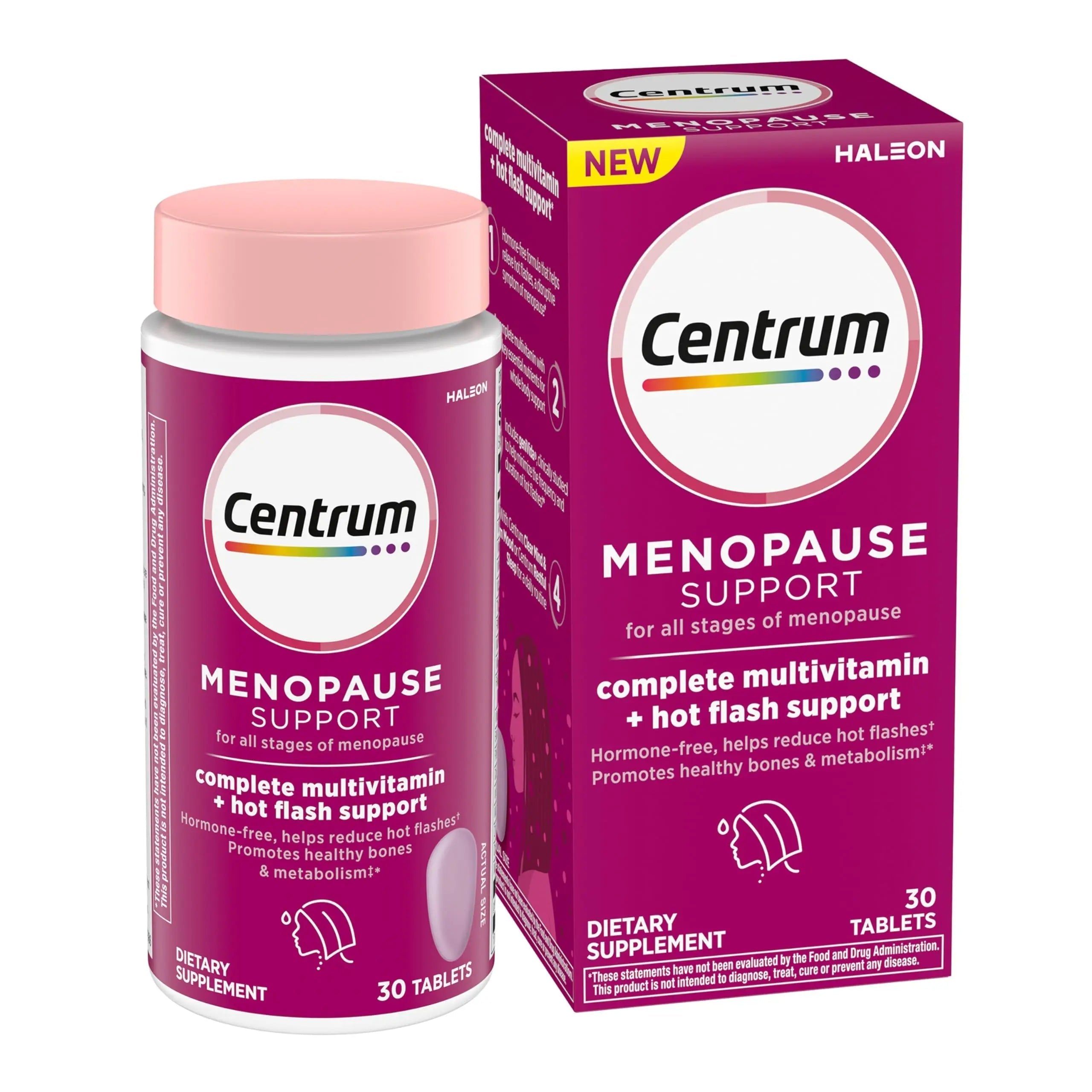 Centrum Complete Multivitamin Supplement + Hot Flash Support Menopause Support Tablets, with Clinically Studied geniVida, 30 Count Centrum Au supplements