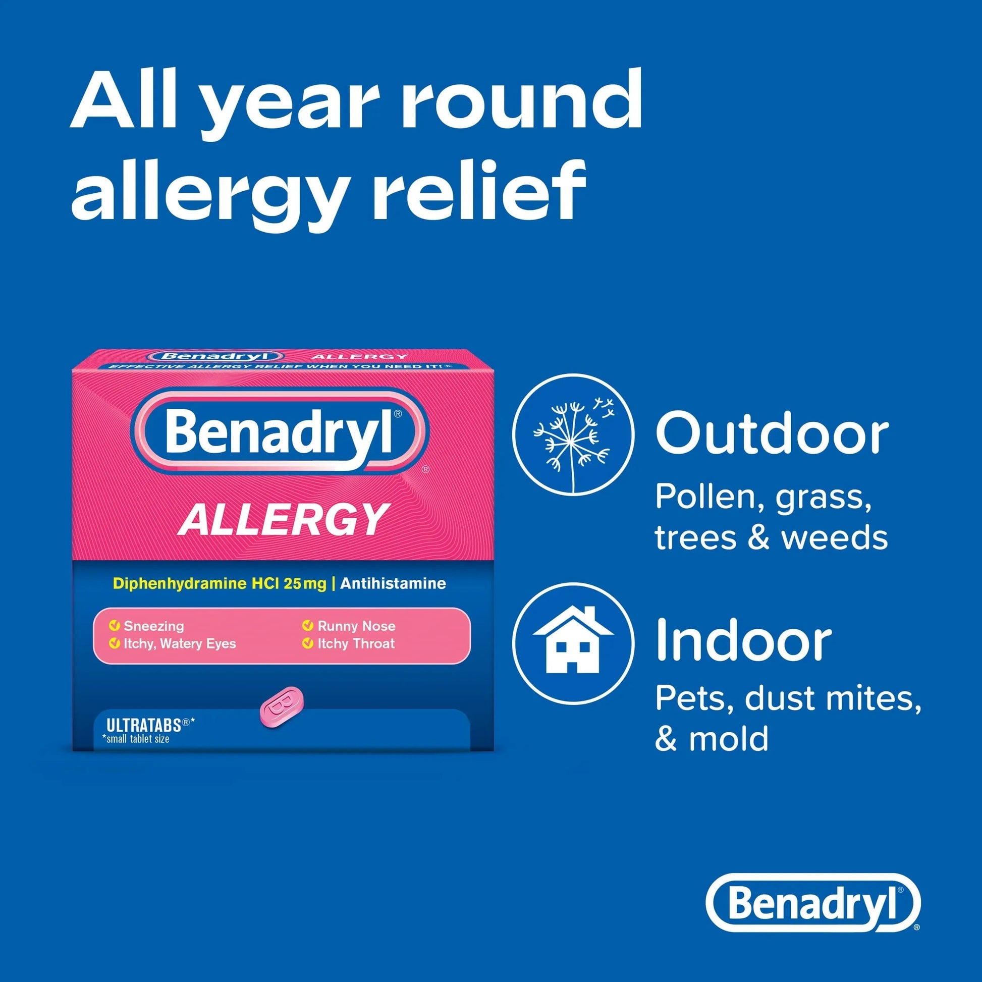 Benadryl Ultratabs Antihistamine Allergy Relief Tablets with 25 mg Diphenhydramine HCl, 100 ct and Tylenol Extra Strength Pain Reliever Rapid Release Gels with 500 mg Acetaminophen, 100 ct Tylenol Au supplements