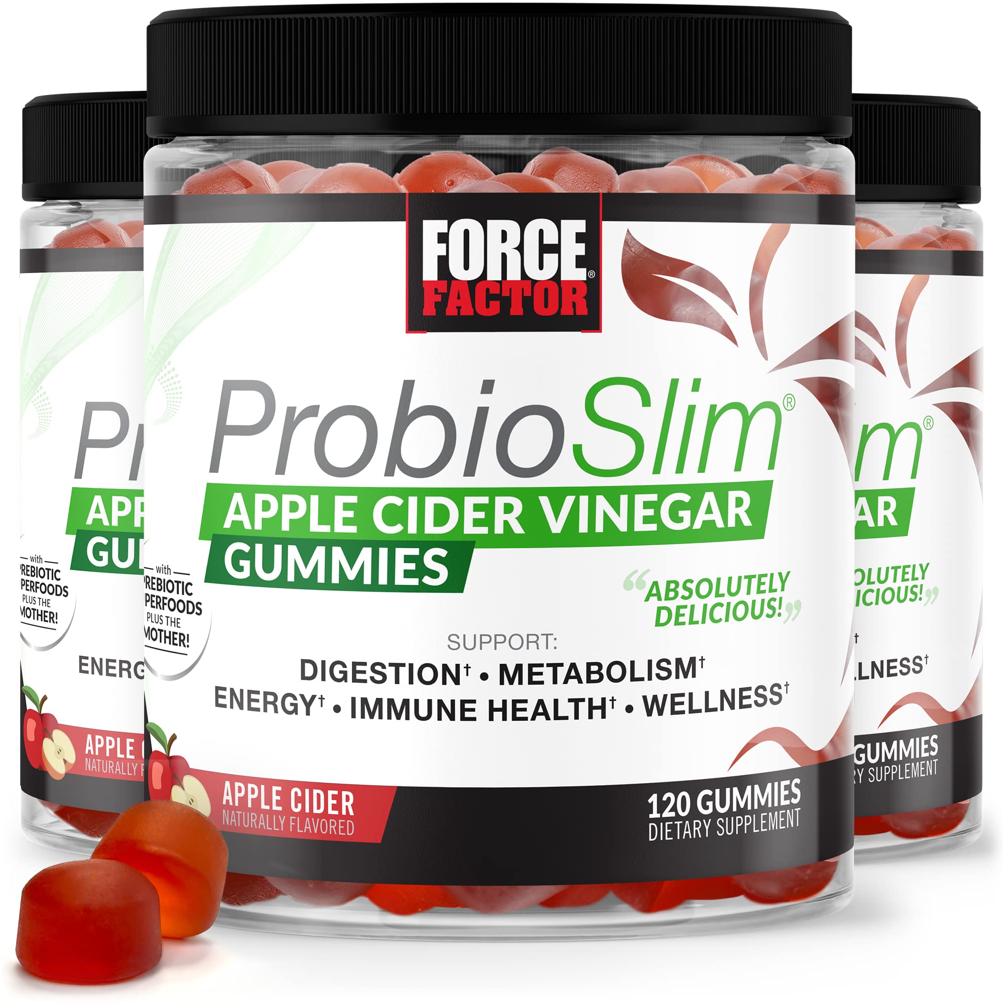 FORCE FACTOR ProbioSlim Apple Cider Vinegar Gummies, 3-Pack, with Organic Apple Force Factor Au supplements