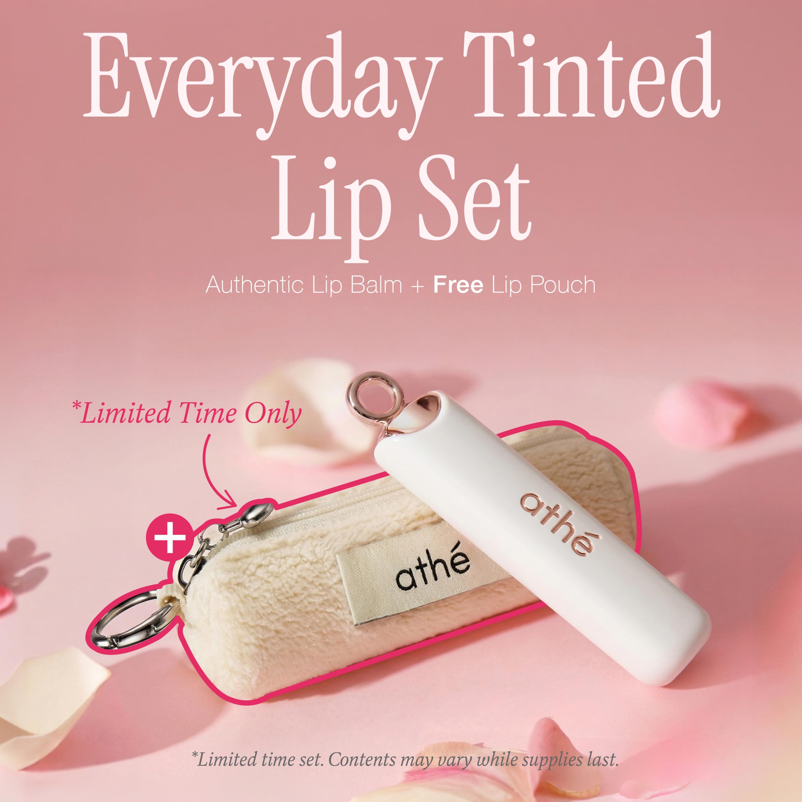 athé Everyday Tinted Lip Set – Tinted Lip Balm Stick with Madecassoside, Ceramide & Squalane, Includes Lip Pouch | Hydrating, Non-Sticky, Vegan K-Beauty Lip Care ATHÉ Au supplements