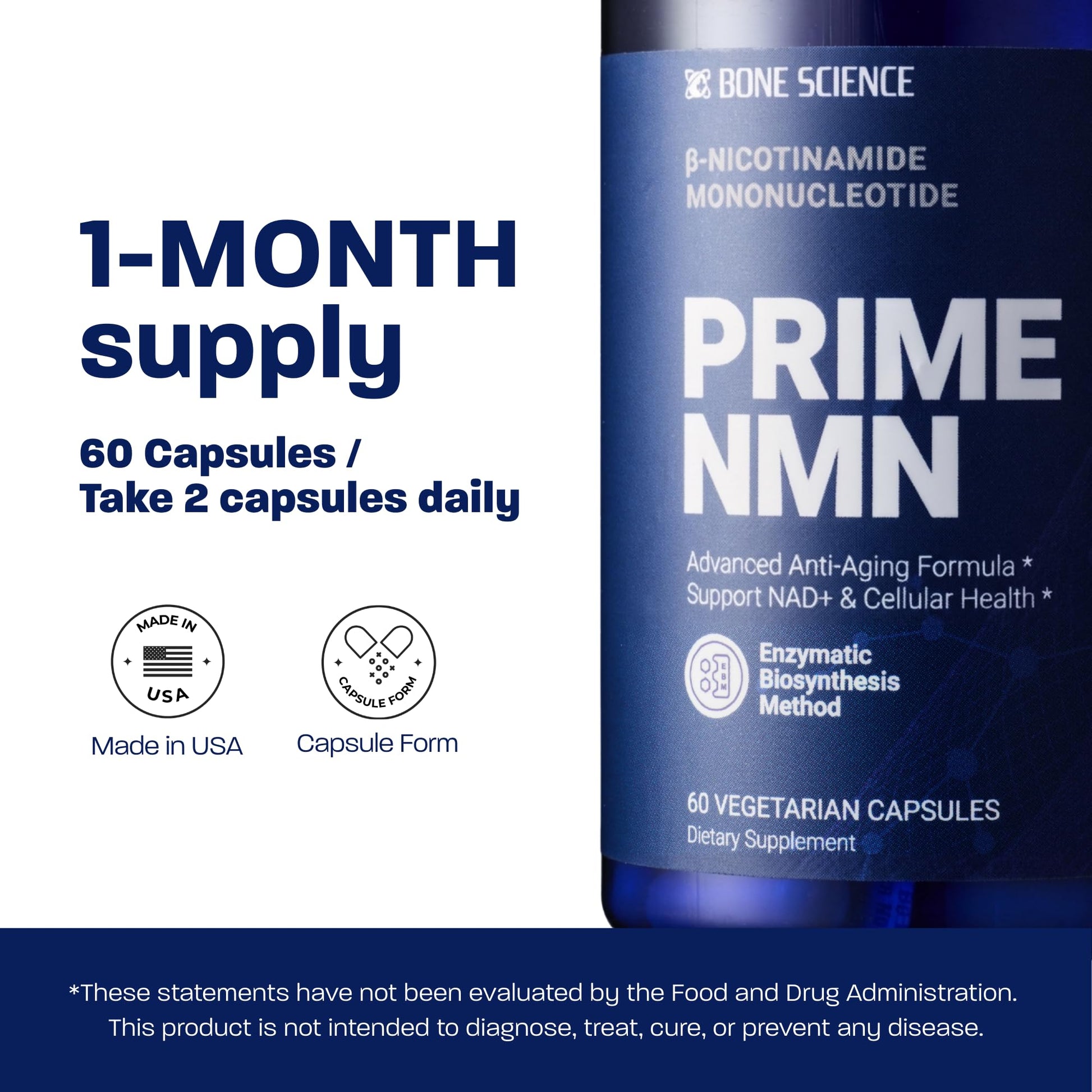 BONE SCIENCE Uthever NMN & Pterostilbene 6-in-1 Complex with Resveratrol, Glutathione & BioPerine - High Purity Stabilized NAD+ Precursor for Healthy Aging & Cellular Energy - 60 Vegetarian Capsules BONE SCIENCE Au supplements