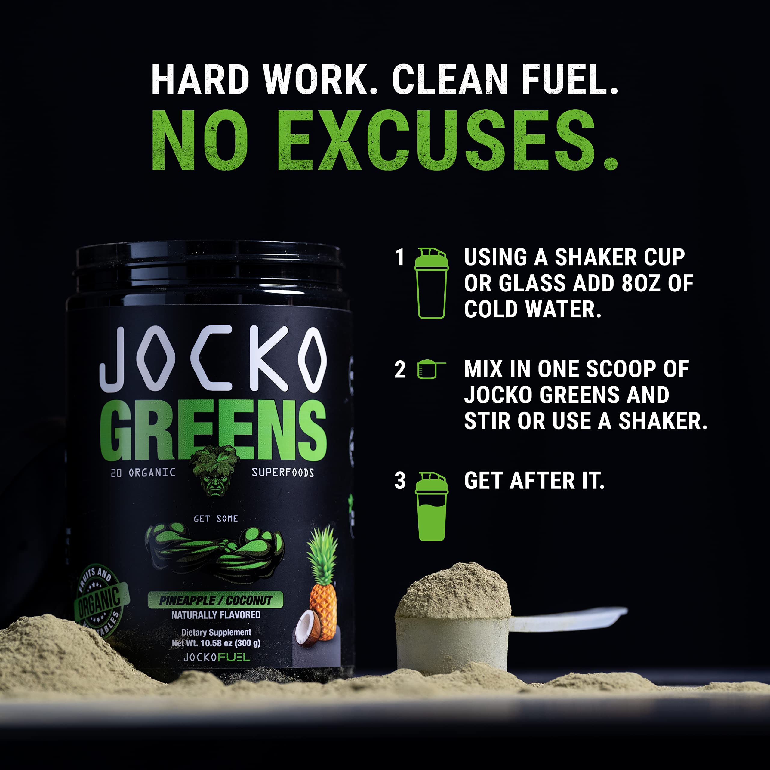 Jocko Fuel Daily Greens Powder - Premium Organic Greens Superfood Powder for Gut Health, Digestion, Bloating, Immune Support with Spirulina, Chlorella, Digestive Enzymes, & Probiotics - 30 Servings Jocko Fuel Au supplements