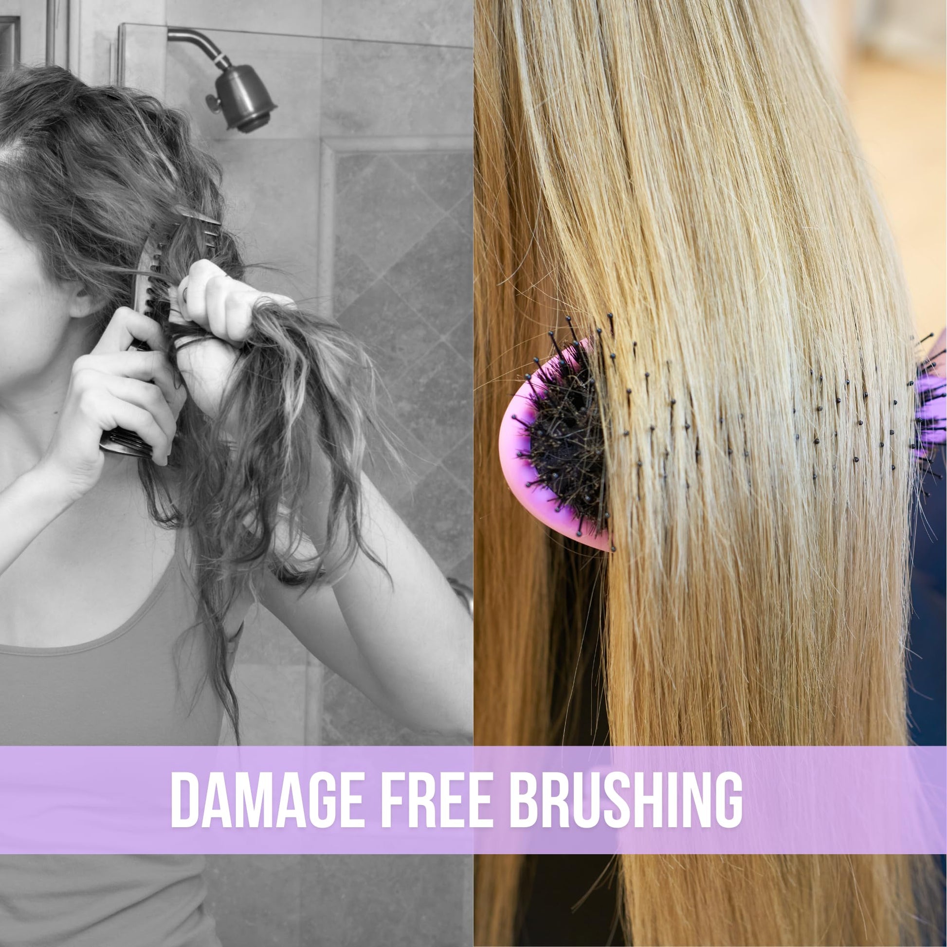 SimplyHair Ultimate Hair Extension Brush & Detangler Anti-Static, Dual Bristle Design, Soft Boar Bristle, Great for All Hair Types & Extensions - Pink & Purple Ombre Brush Ideal for Adults & Kids Simply Hair Au supplements