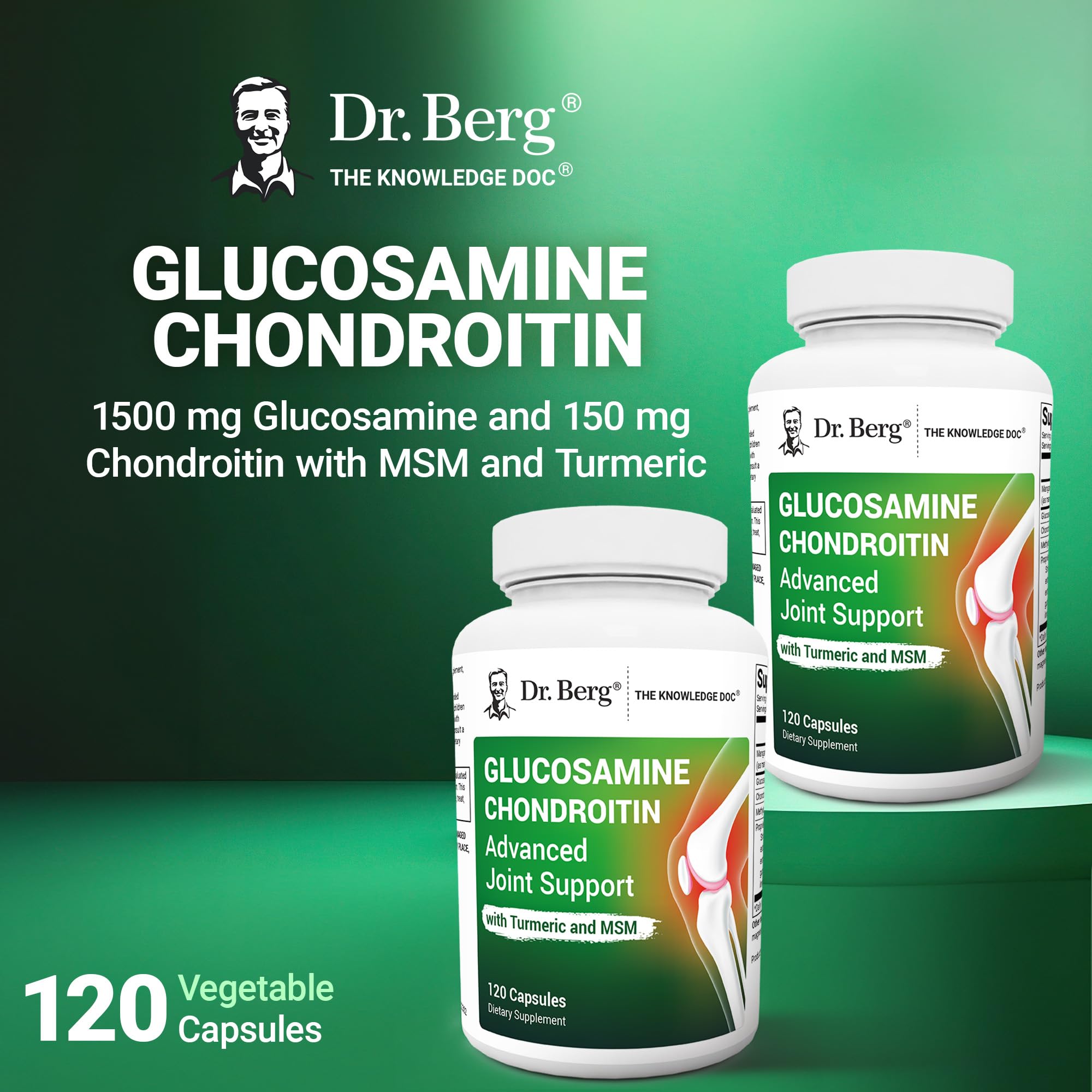 Dr. Berg Glucosamine Chondroitin MSM Turmeric & Boswellia - Advanced Joint Support Supplement with 1500 mg Glucosamine Sulfate - Includes 120 Capsules Dr. Berg Nutritionals Au supplements