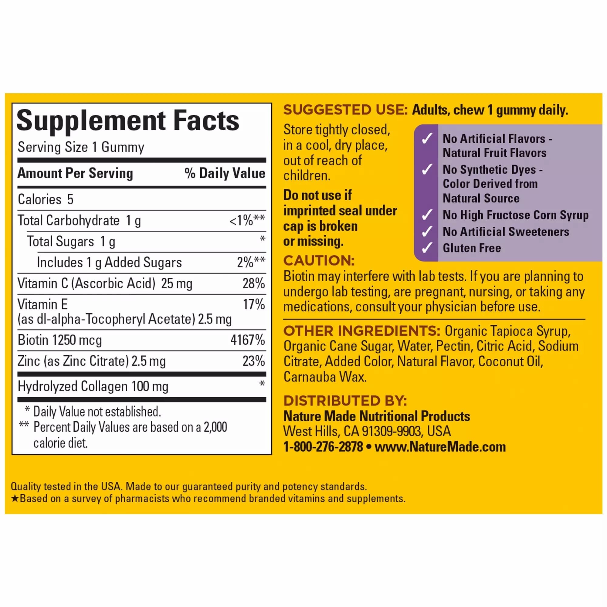Nature Made Collagen Gummies with Vitamin C, Zinc and Biotin, Hydrolyzed Collagen Nature Made Au supplements