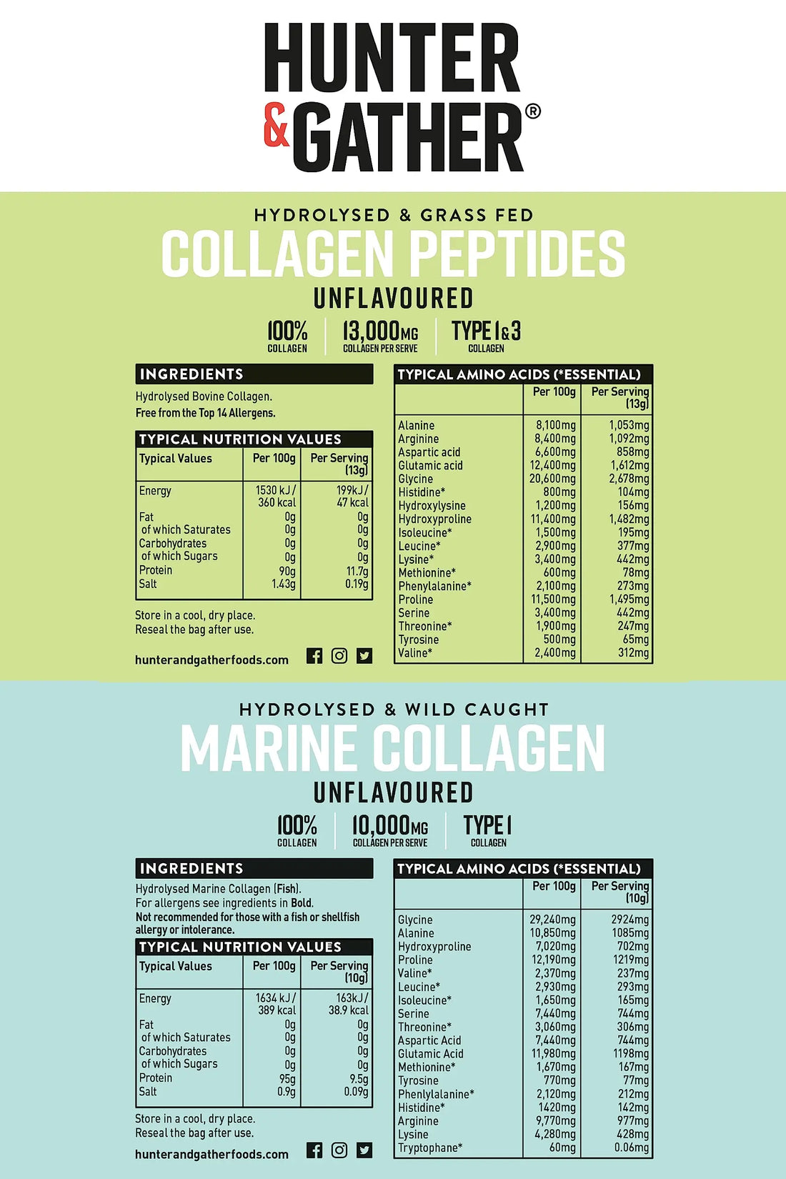Hunter & Gather Collagen Powder Bundle | Hydrolysed Grass-Fed Bovine Collagen Hunter & Gather uk supplements