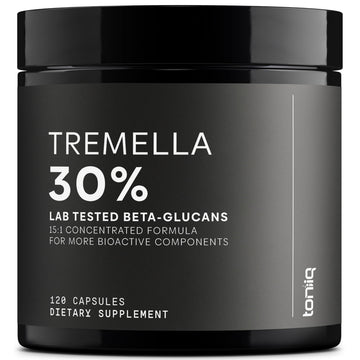 Tremella Mushroom Ultra High Potency 15:1 Extract with 30% Beta Glucans - Pure & Concentrated Formula - Third-Party Lab Tested for Purity & Quality - 120 Capsules Toniiq Au supplements