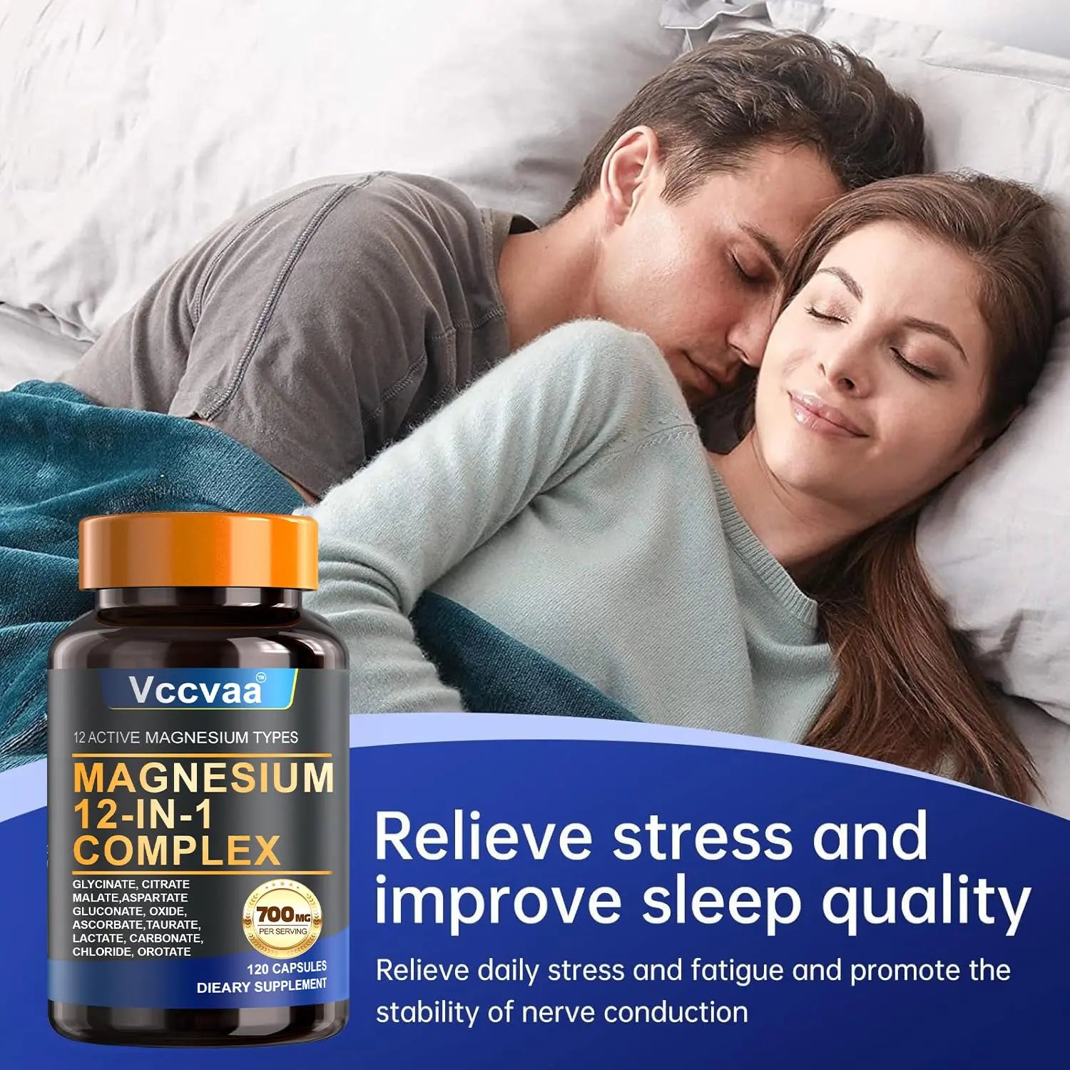 Magnesium Complex 700mg – 12-in-1 Magnesium Supplement with Glycinate, Citrate, Malate, Oxide, Taurate & More – High Absorption for Muscle, Heart, Sleep, Bone, Nerve Support –120 Capsules (1 Pack) Vccvaa Au supplements