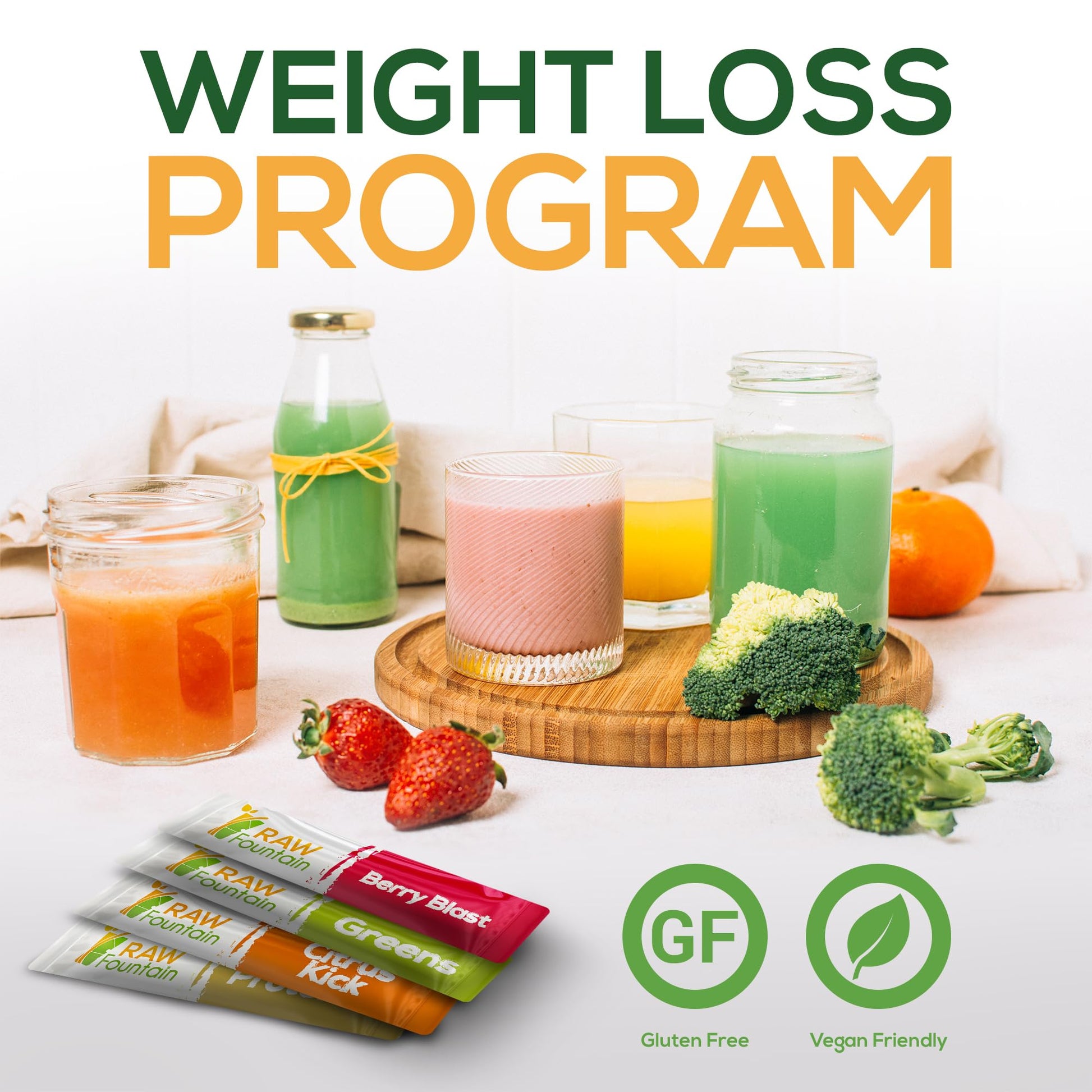 Raw Fountain 3 Day Juice Cleanse Detox, Weight Management Program, 24 Powder Packets Raw Fountain Au supplements