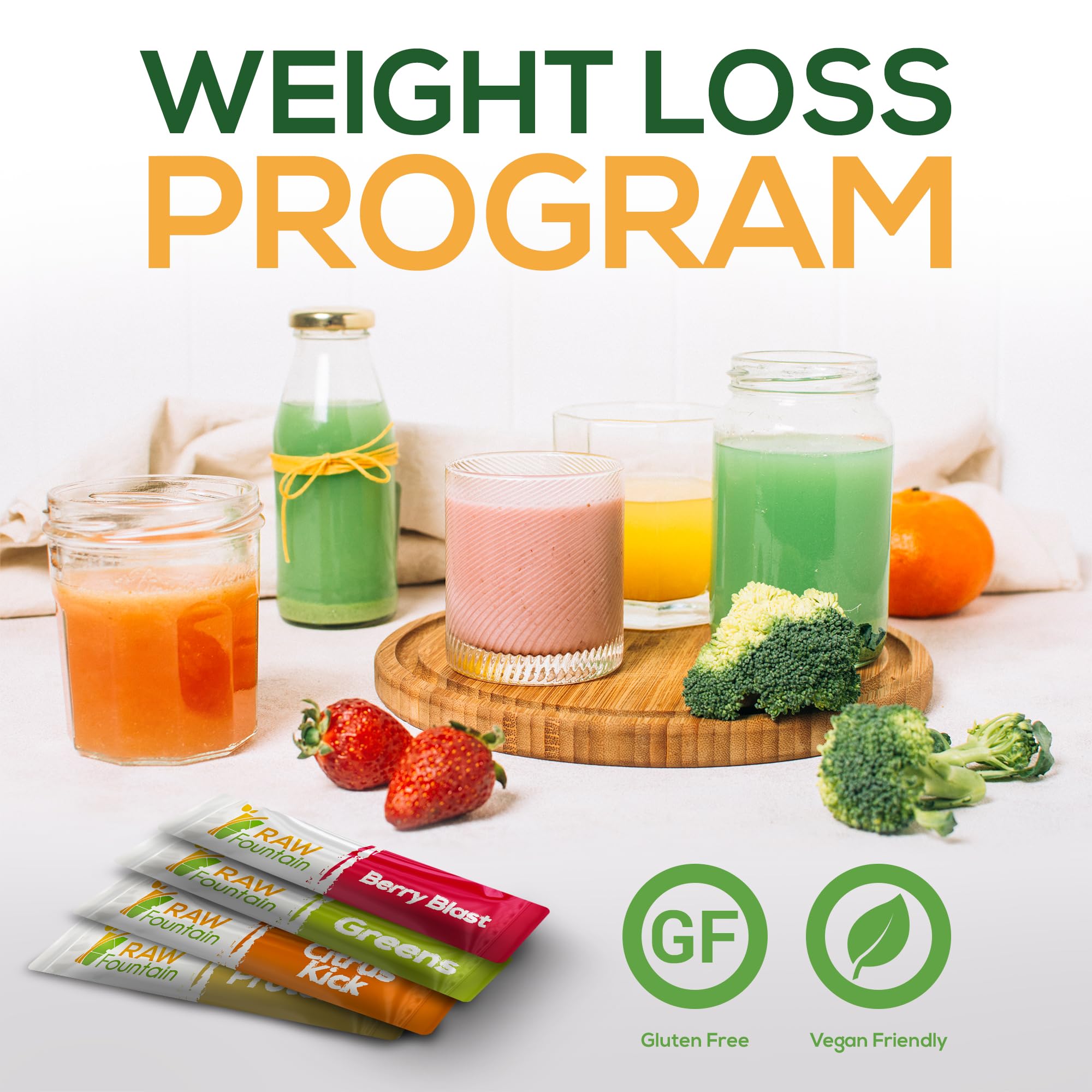 Raw Fountain 3 Day Juice Cleanse Detox, Weight Management Program, 24 Powder Packets Raw Fountain Au supplements