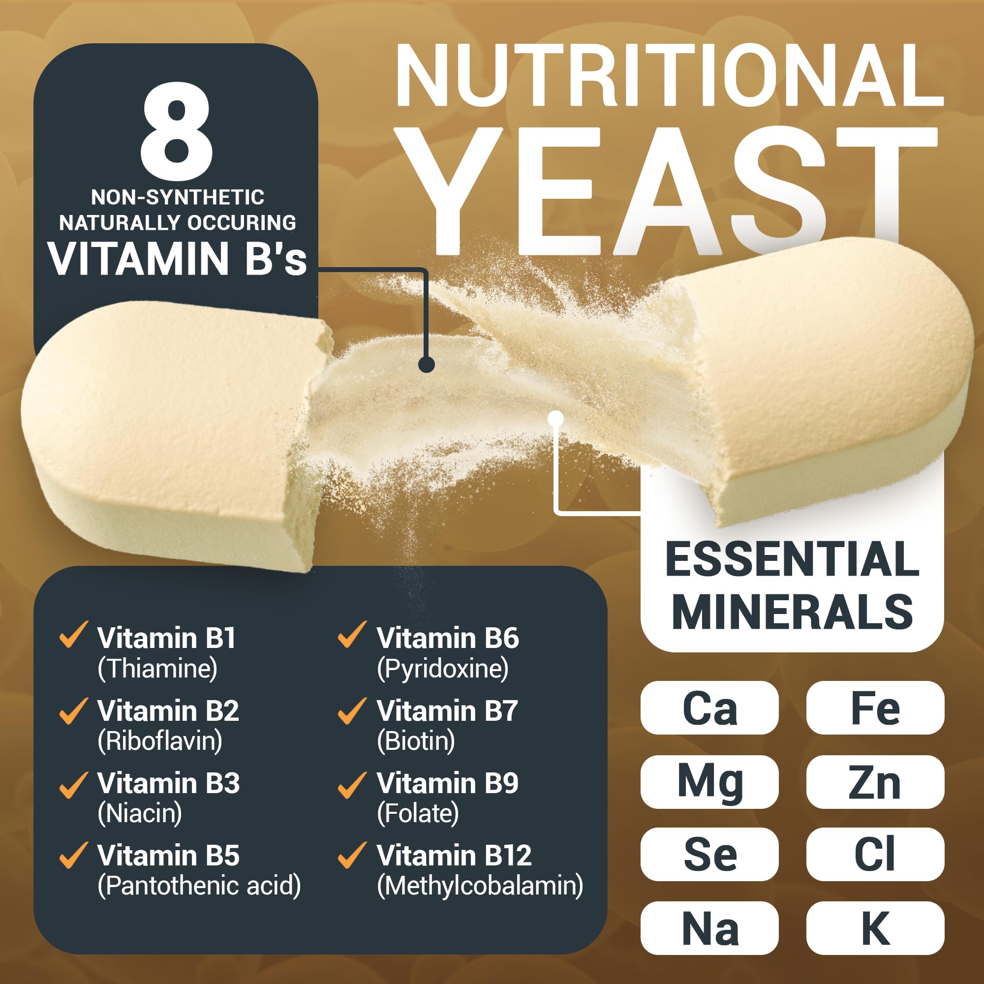 Dr. Berg Nutritional Yeast Tablets – Natural B12 Added - All 8 B Vitamin Complex – Organic Dr. Berg Nutritionals Au supplements